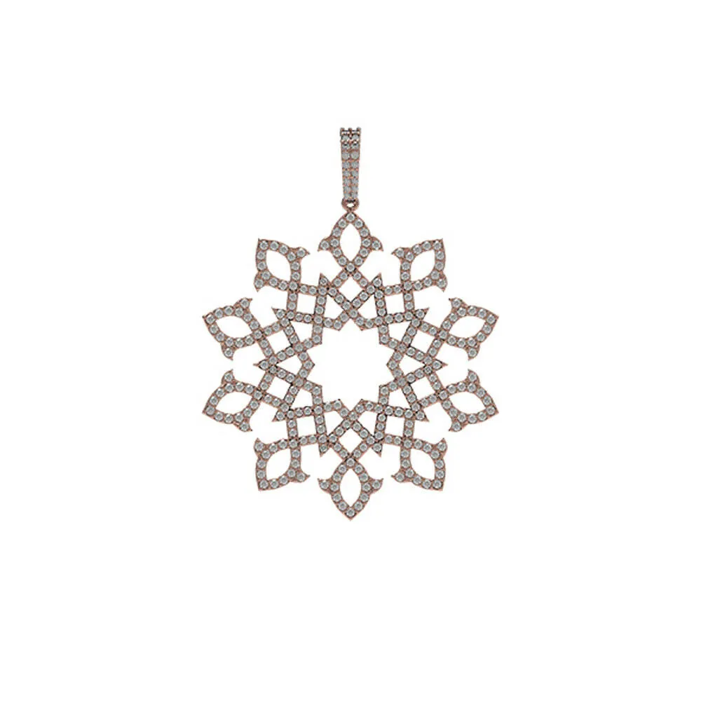 14k Rose Gold Beautiful Natural Pave Diamond Handmade Designer Pendant Jewelry