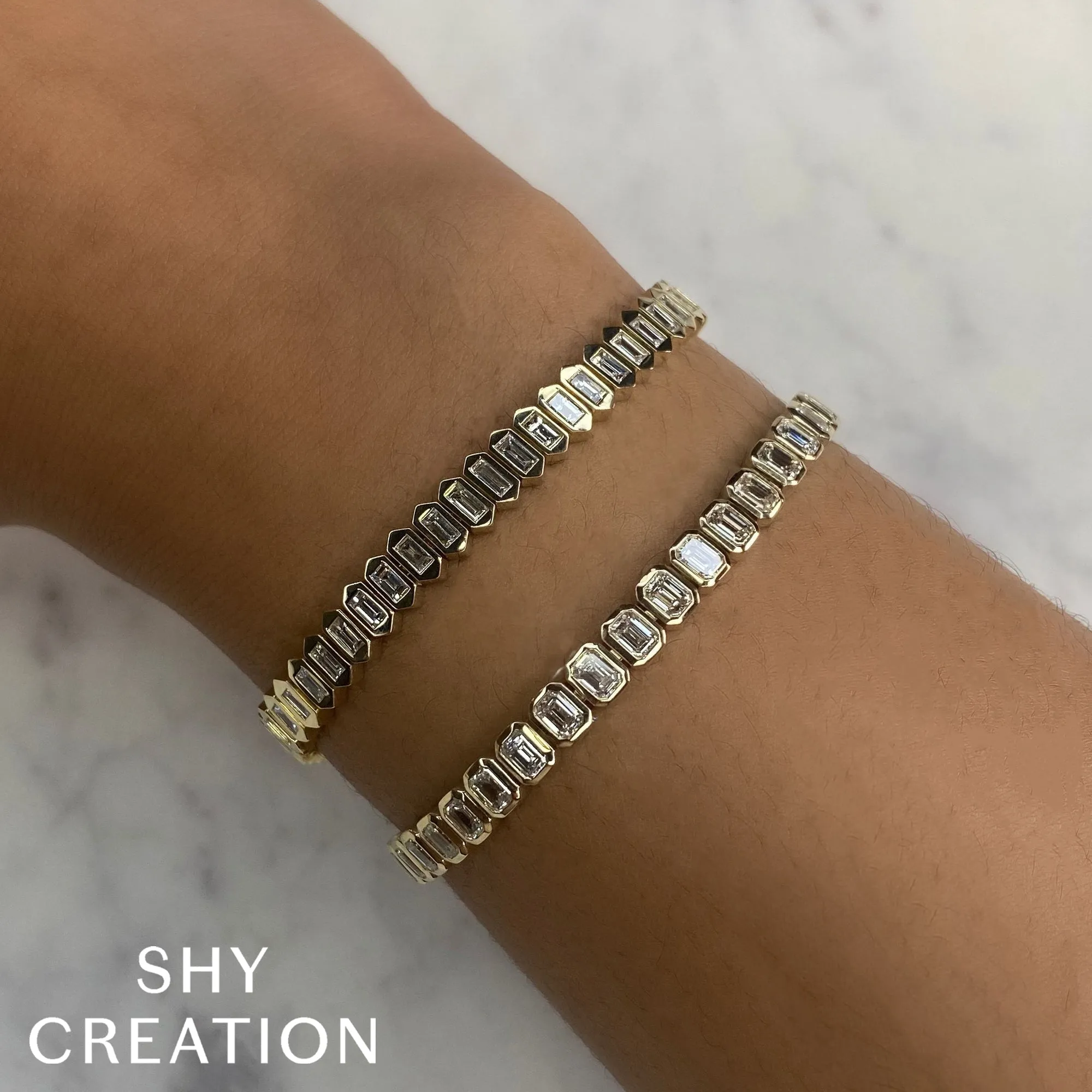 3.25CT DIAMOND BAGUETTE TENNIS BRACELET