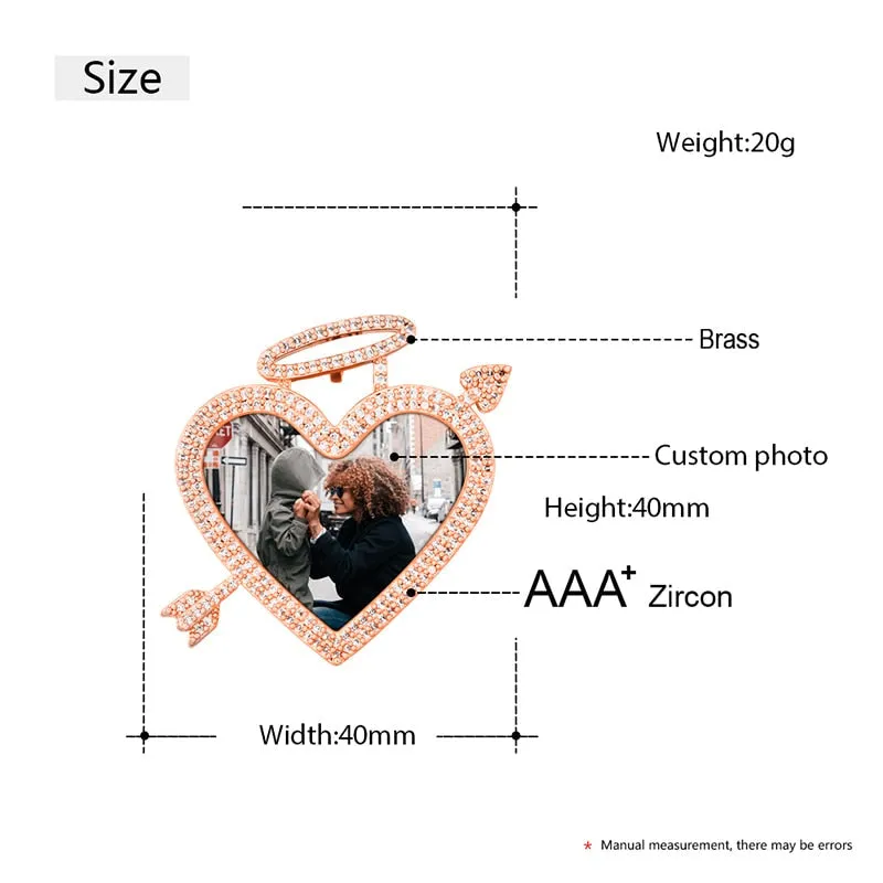Angel Ring Custom Heart Medallion Picture Necklace