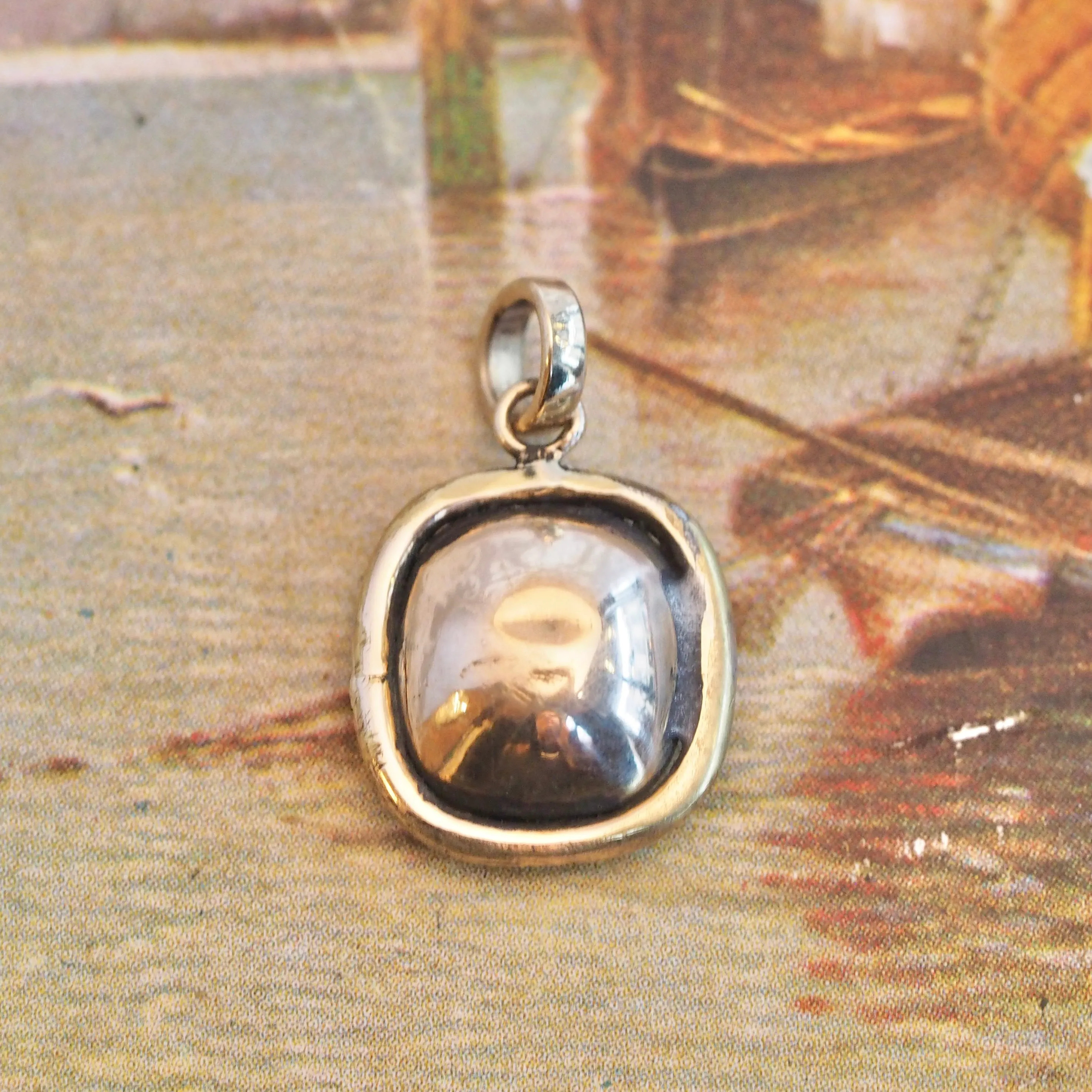 Antique Georgian 14k Gold Foil Backed Citrine Pendant