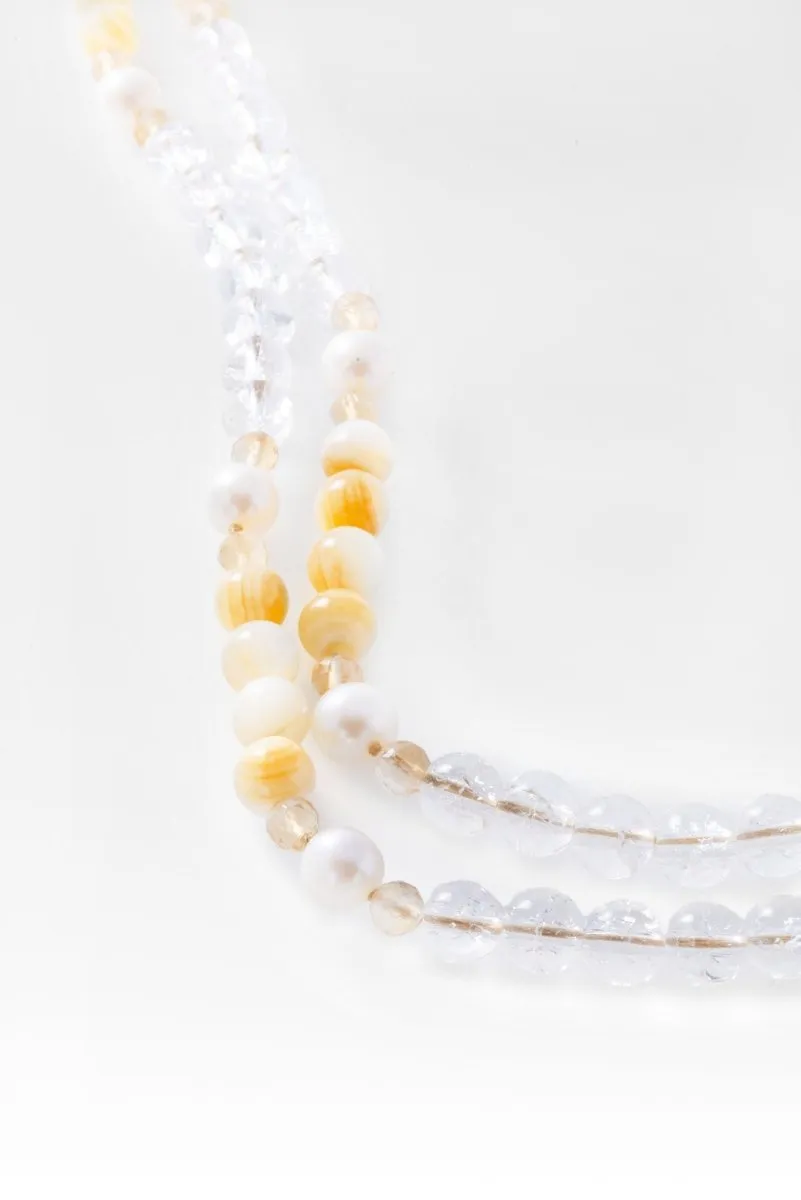 Beaded Golden South Sea Shell Necklace™ in Watermark