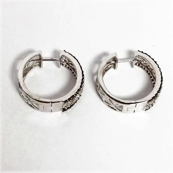 Black and White Diamond Hoops