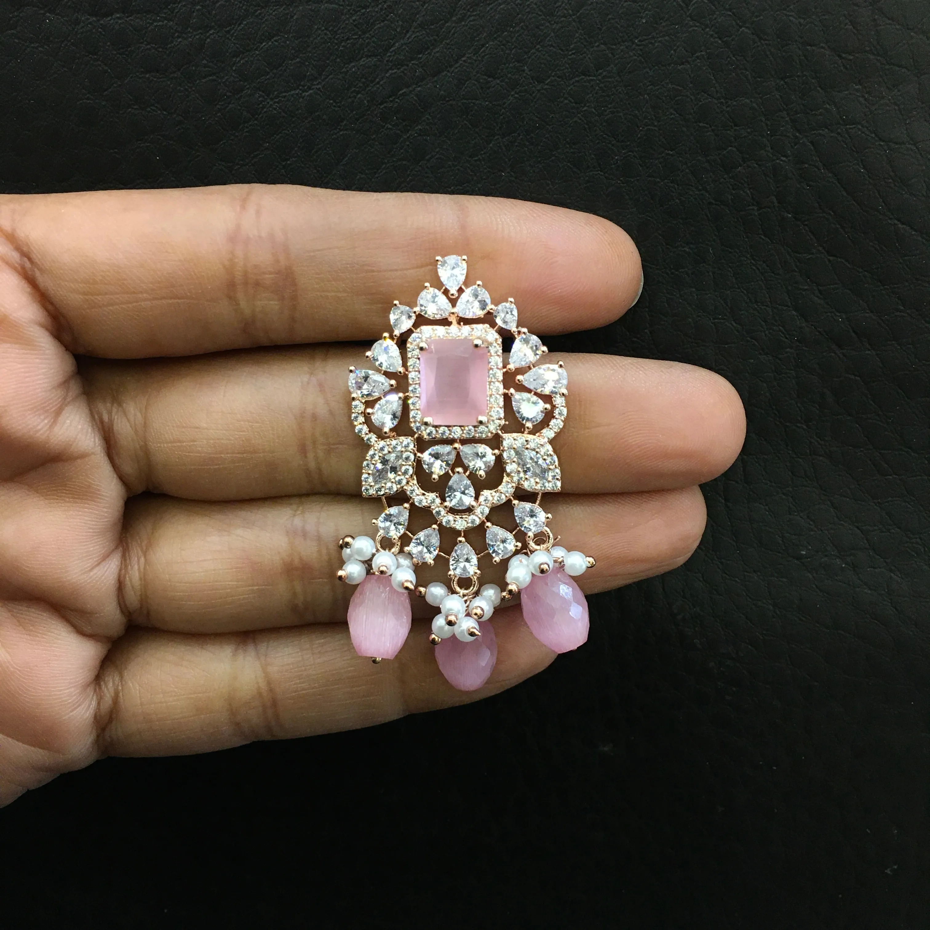 Choker Zircon/AD Necklace Set 4141-69