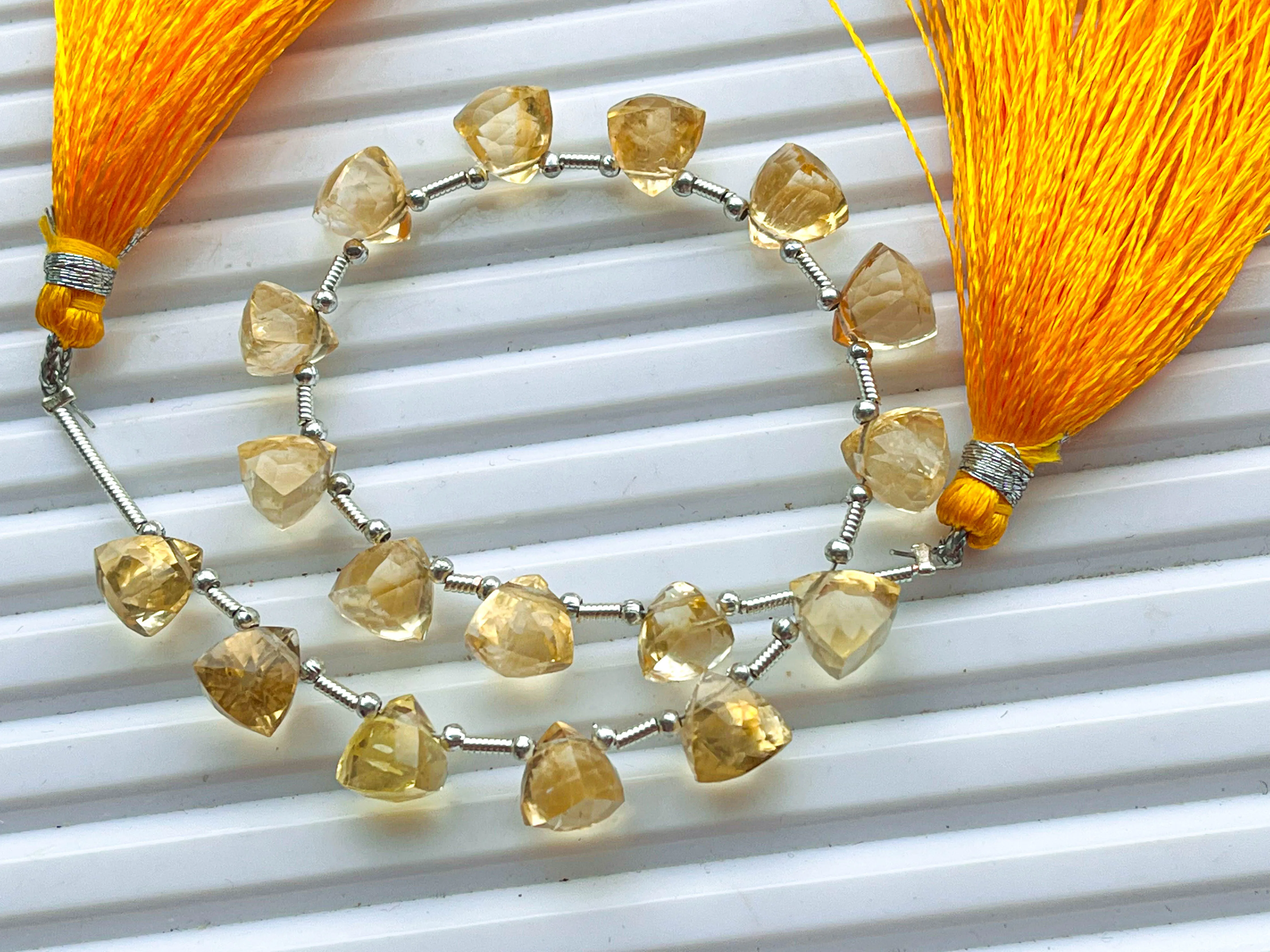 Citrine 3D Trillion Shape Beads