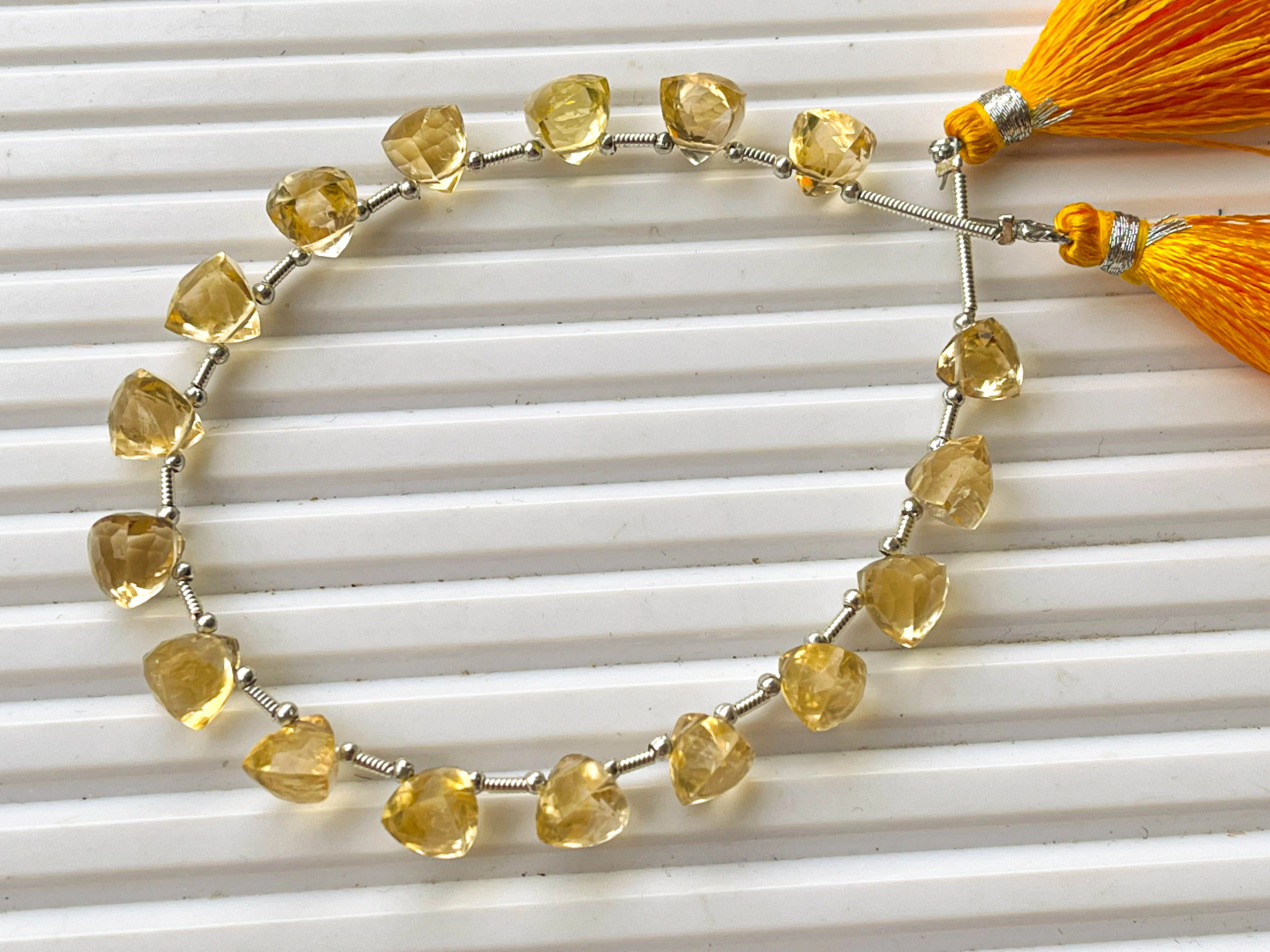 Citrine 3D Trillion Shape Beads