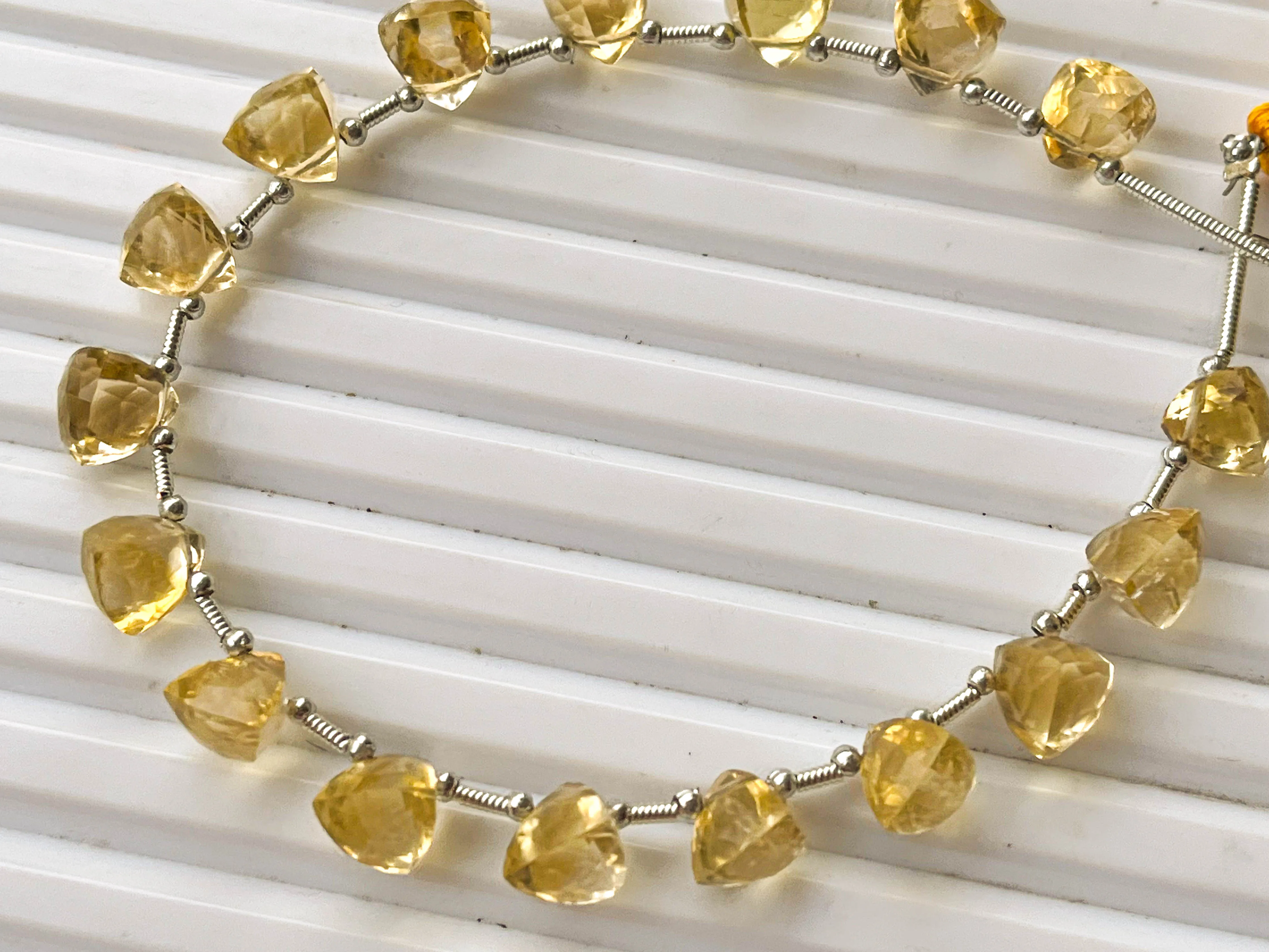 Citrine 3D Trillion Shape Beads