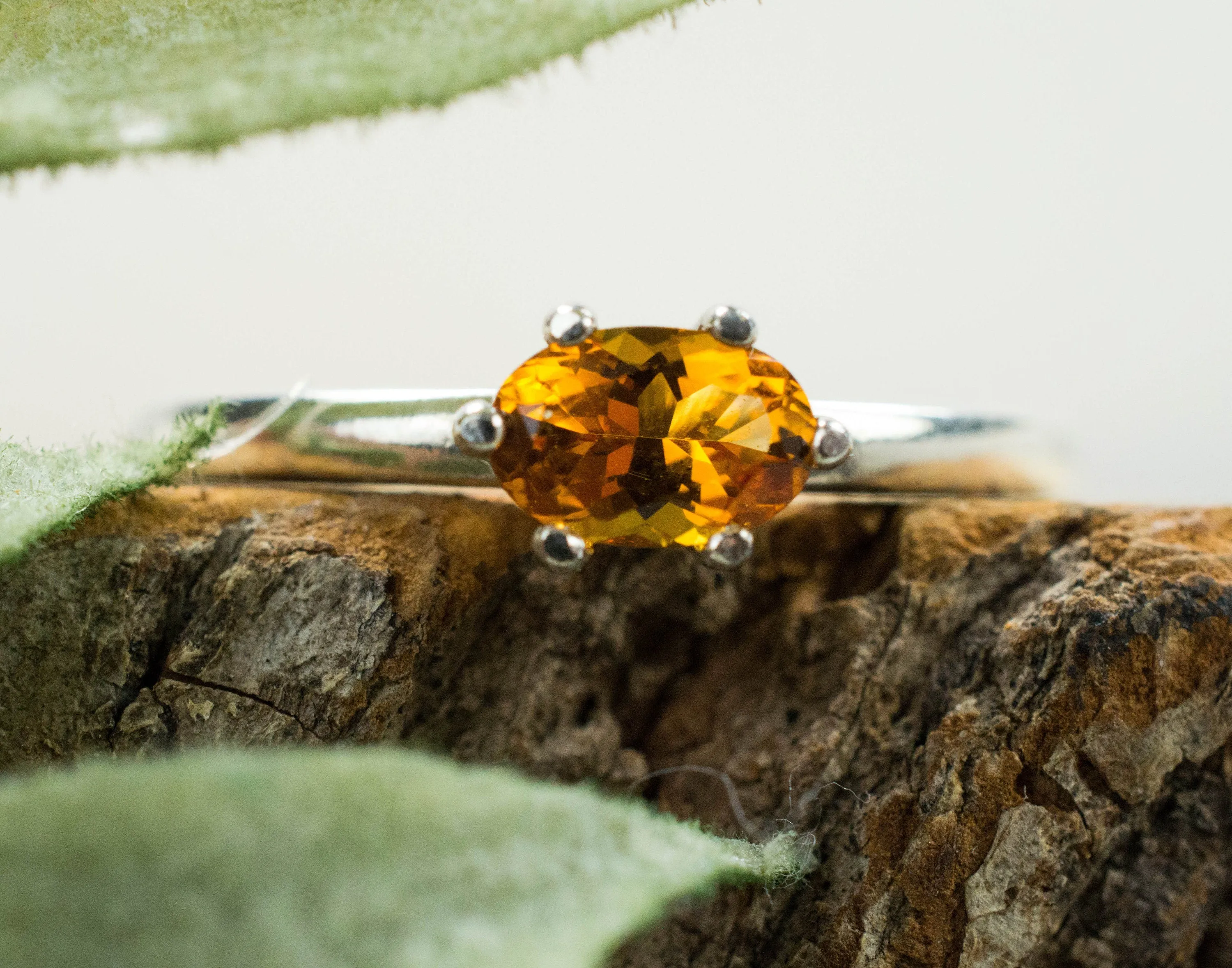 Citrine Ring; Genuine Untreated Uruguay Citrine