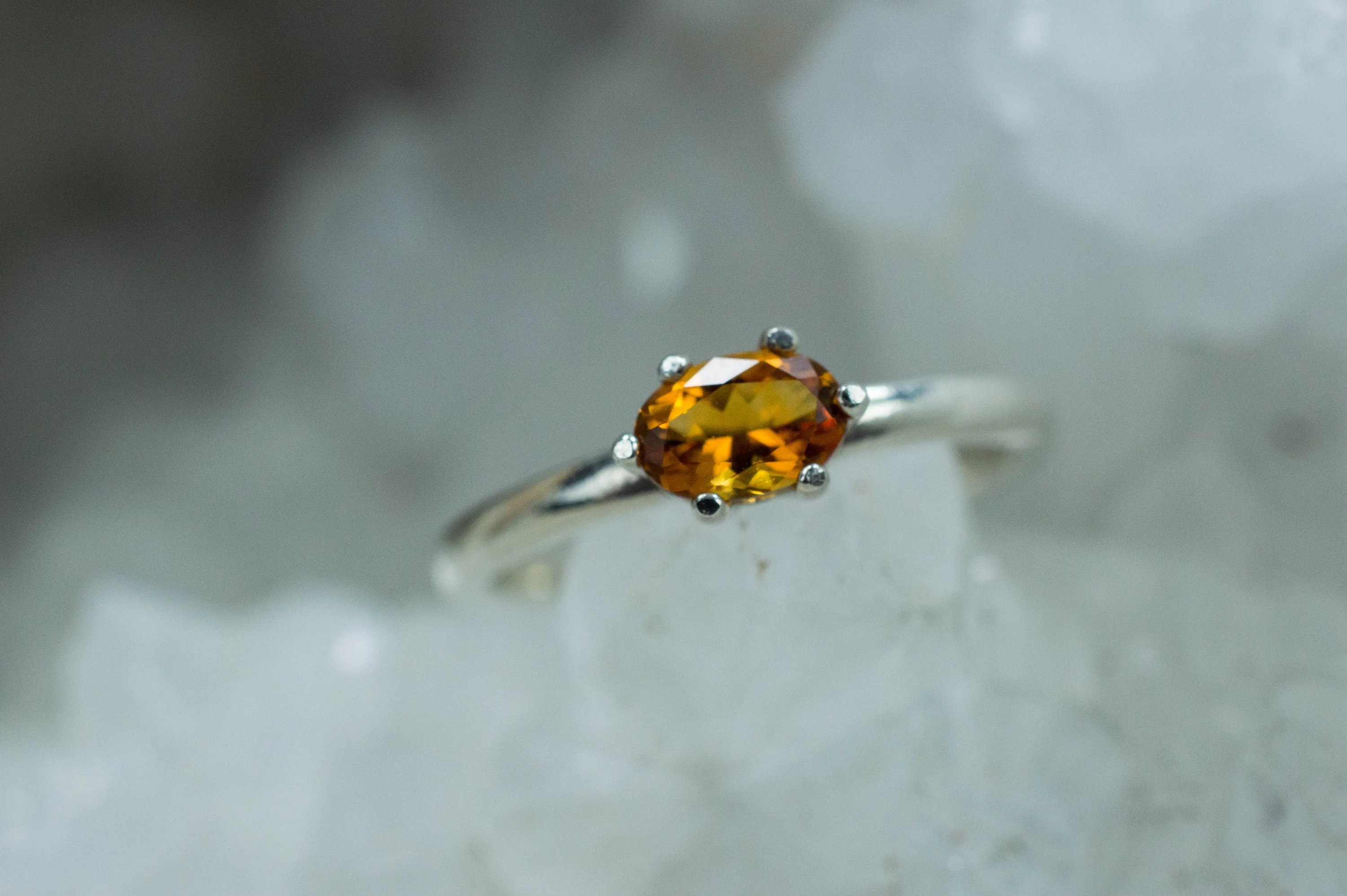 Citrine Ring; Genuine Untreated Uruguay Citrine