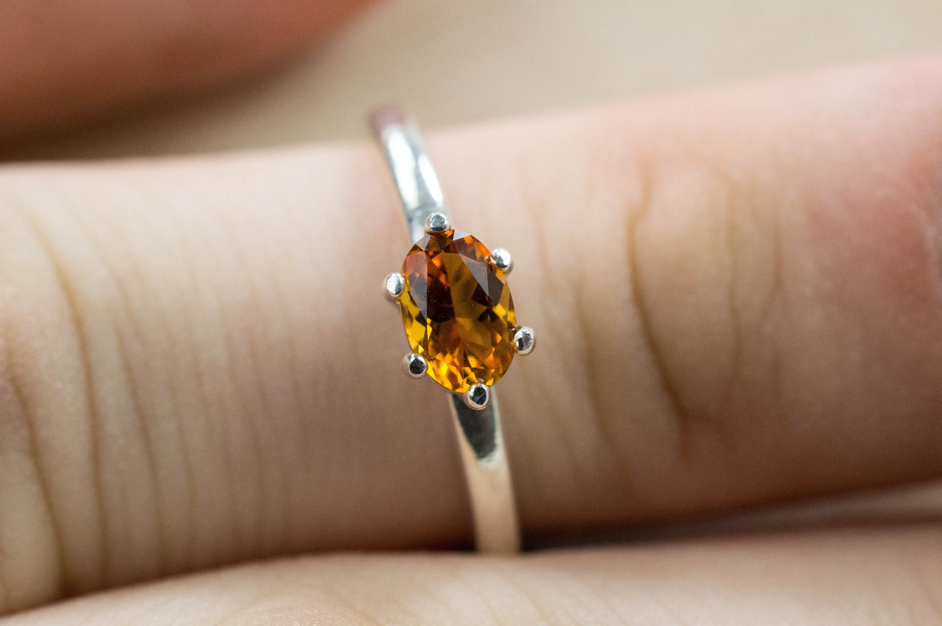 Citrine Ring; Genuine Untreated Uruguay Citrine