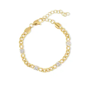 CRU CZ DIAMOND GOLD CHAIN BRACELET
