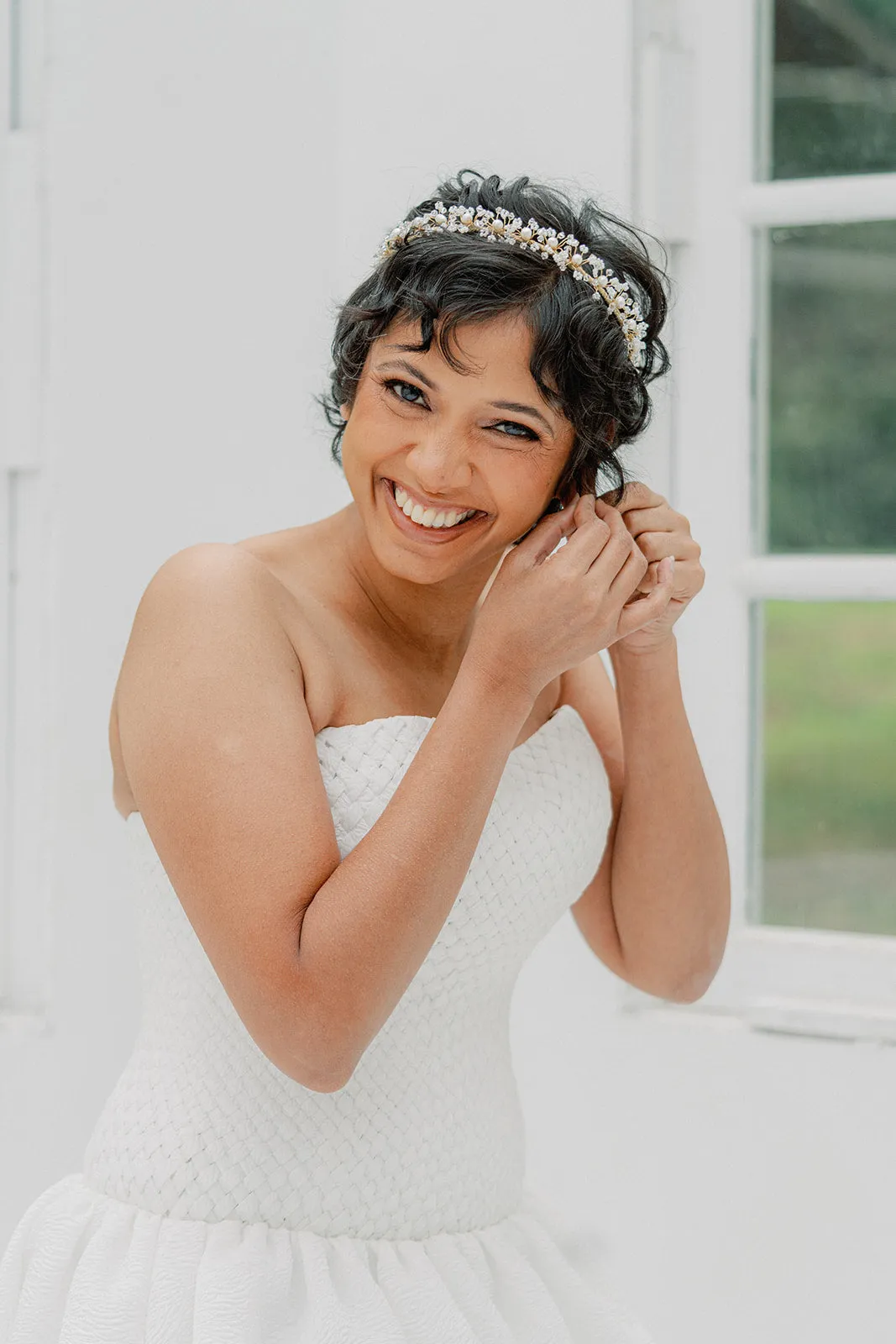 Crystals  and pearls headband ADELE- 25005