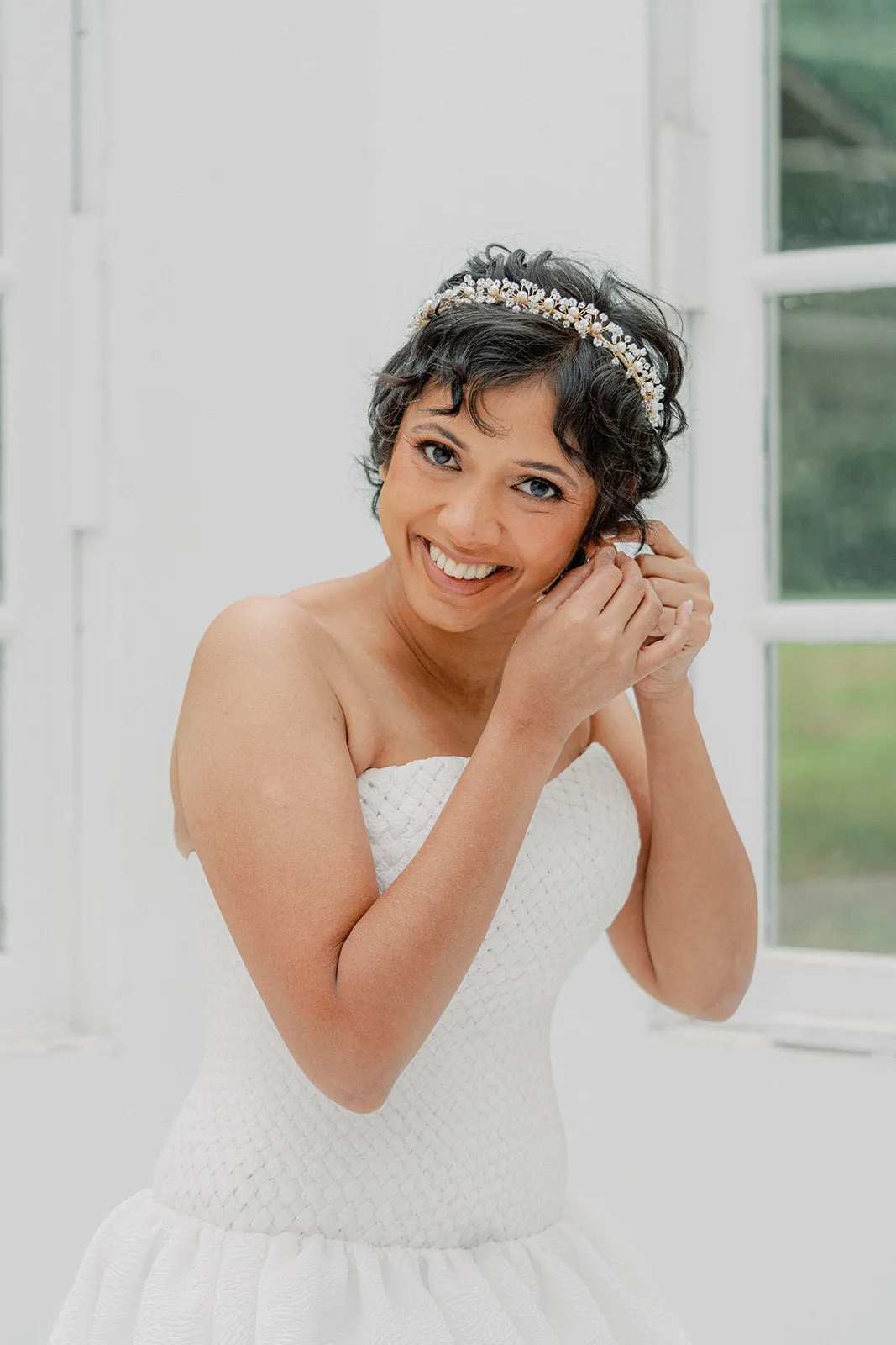 Crystals  and pearls headband ADELE- 25005