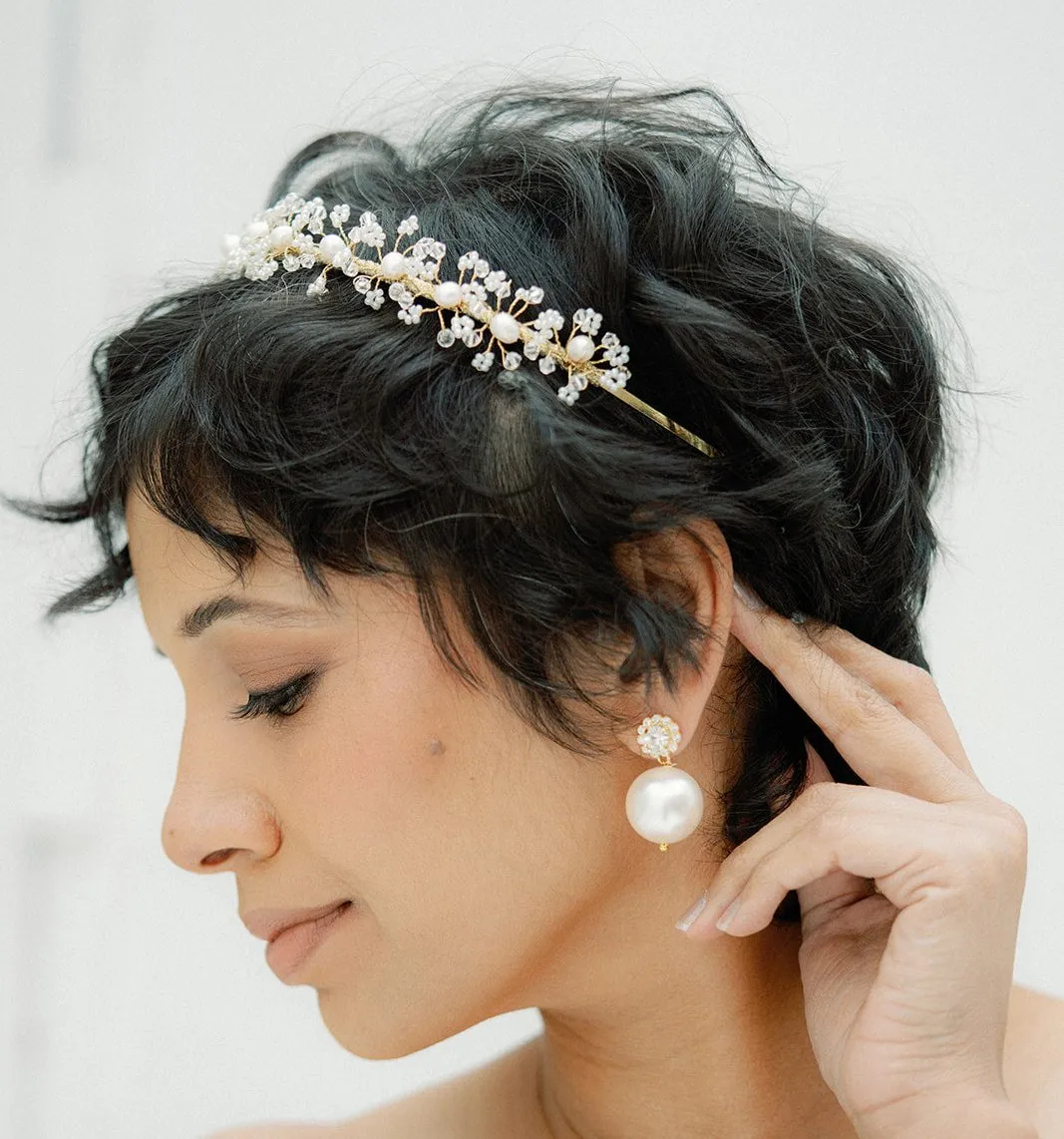 Crystals  and pearls headband ADELE- 25005