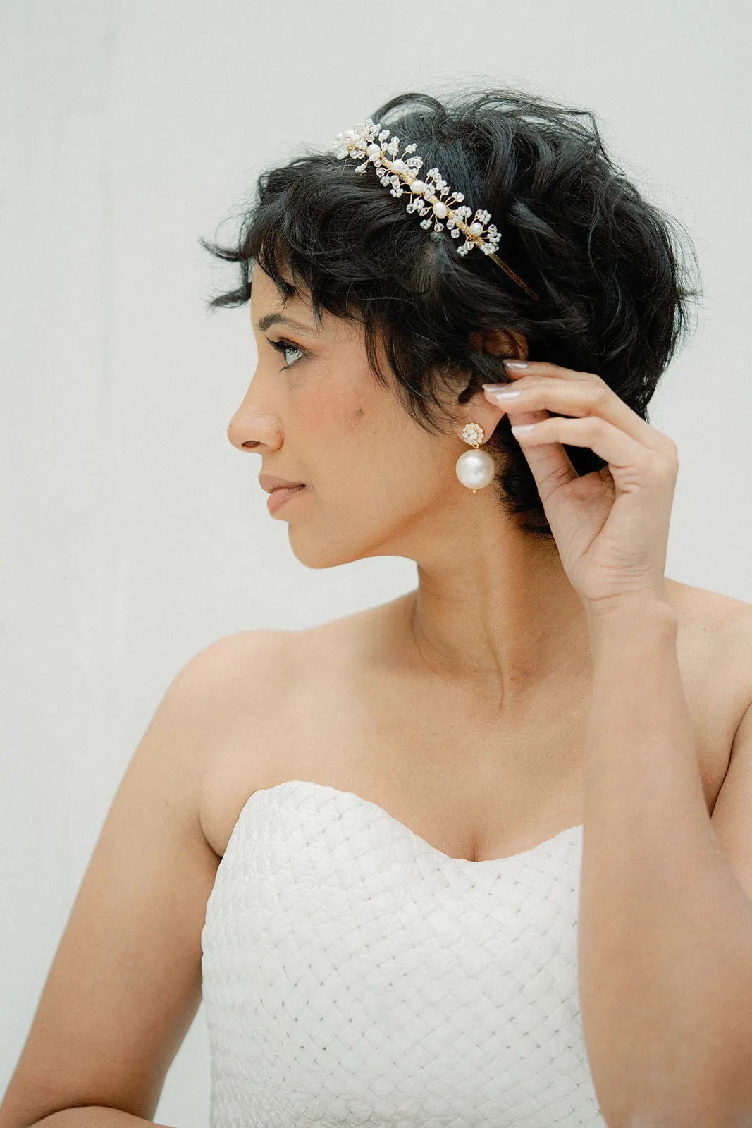 Crystals  and pearls headband ADELE- 25005
