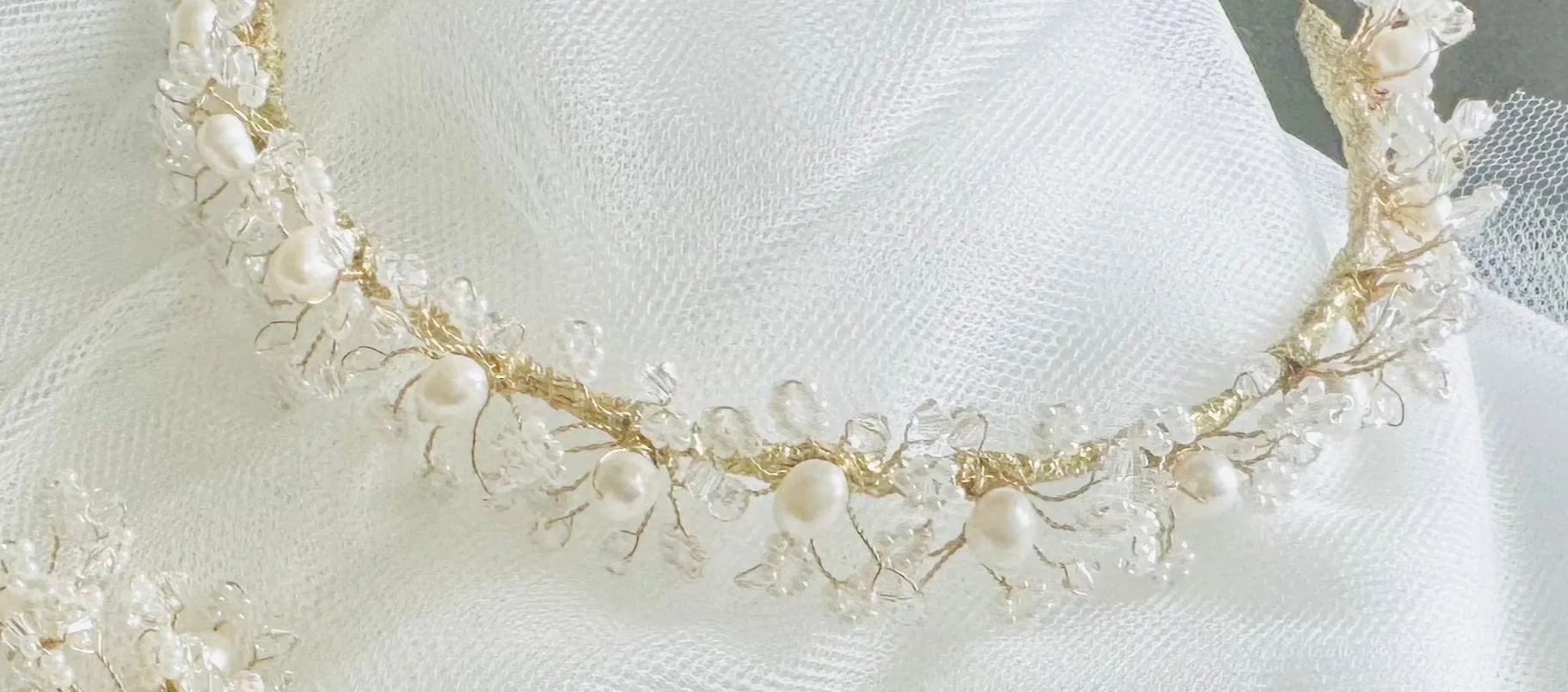 Crystals  and pearls headband ADELE- 25005