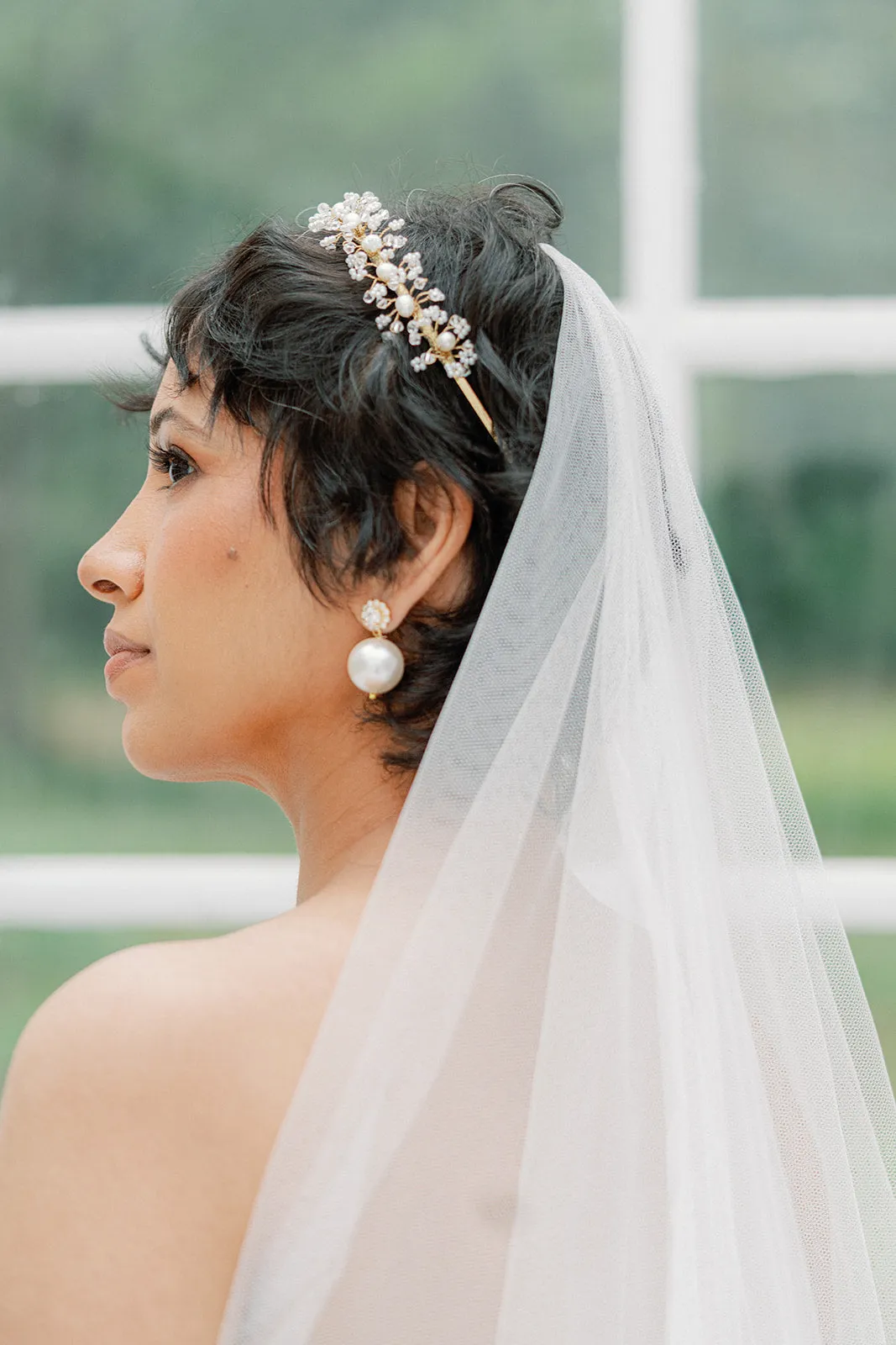Crystals  and pearls headband ADELE- 25005