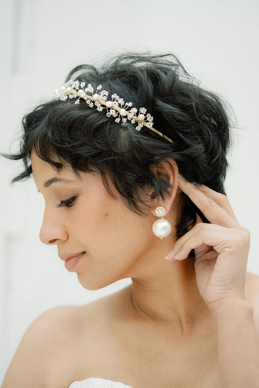Crystals  and pearls headband ADELE- 25005