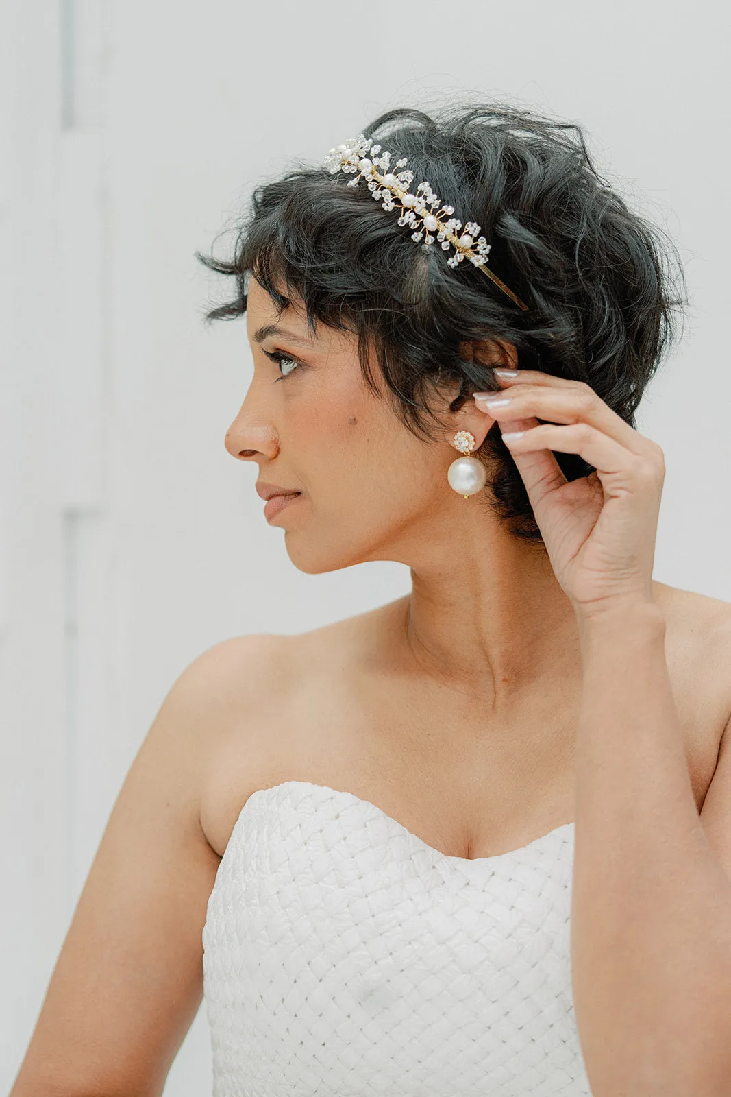 Crystals  and pearls headband ADELE- 25005