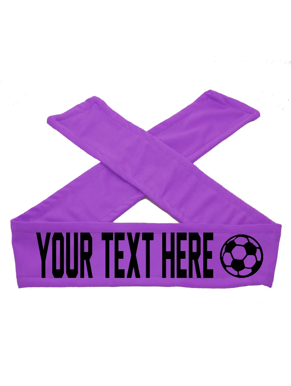 Custom Personalized Soccer TIE Headband - Flat (Non Sparkle) Letters!