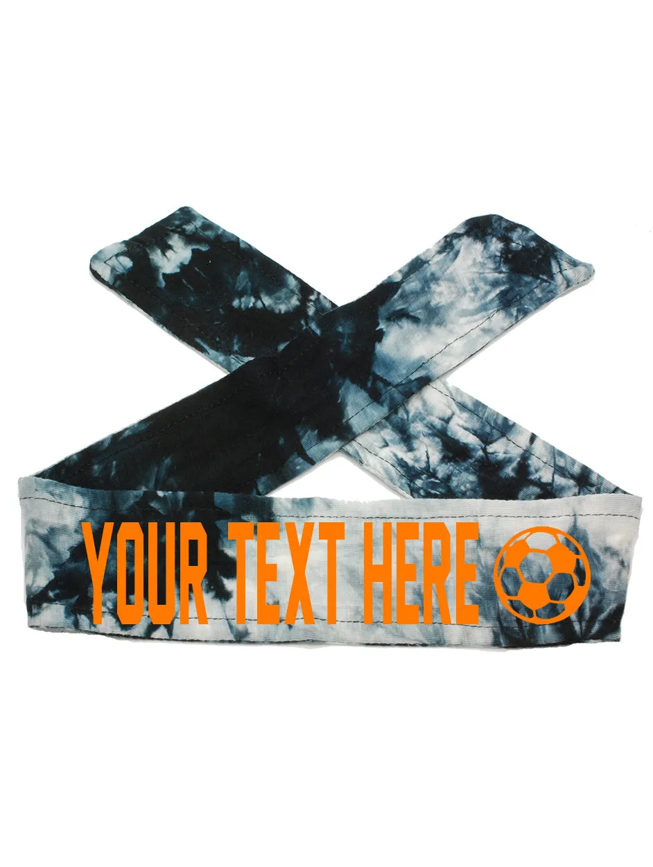 Custom Personalized Soccer TIE Headband - Flat (Non Sparkle) Letters!