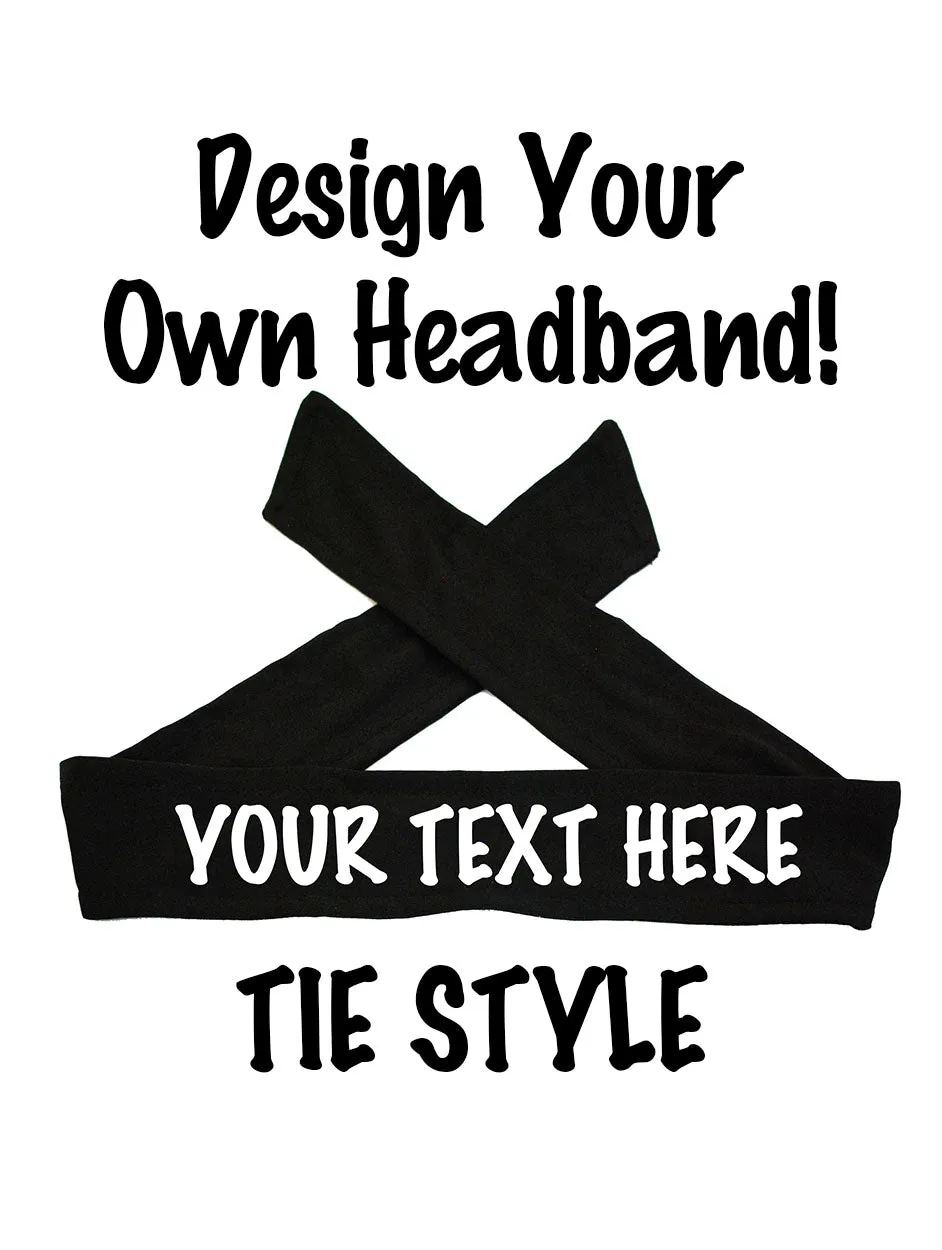 Custom Personalized Soccer TIE Headband - Flat (Non Sparkle) Letters!