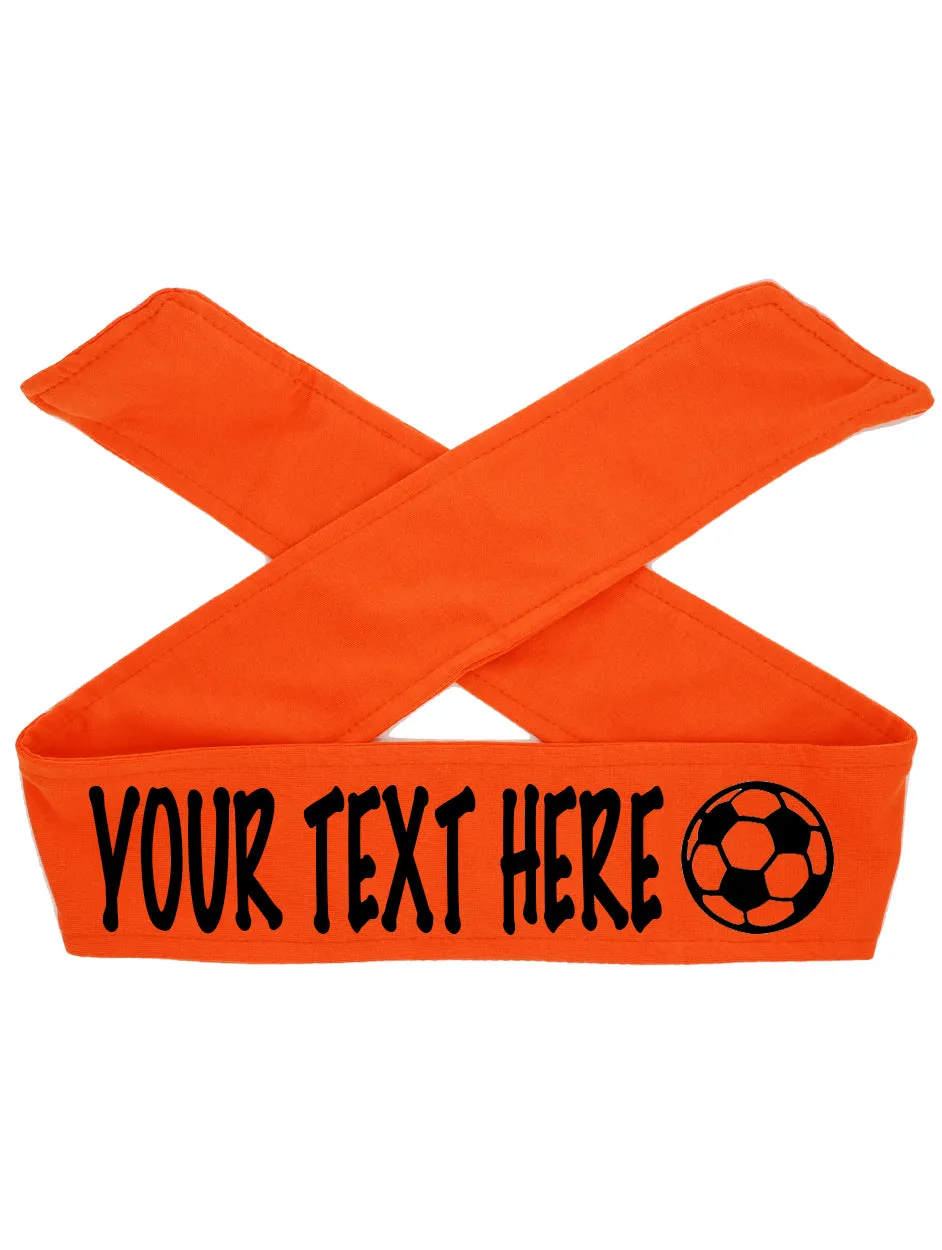 Custom Personalized Soccer TIE Headband - Flat (Non Sparkle) Letters!