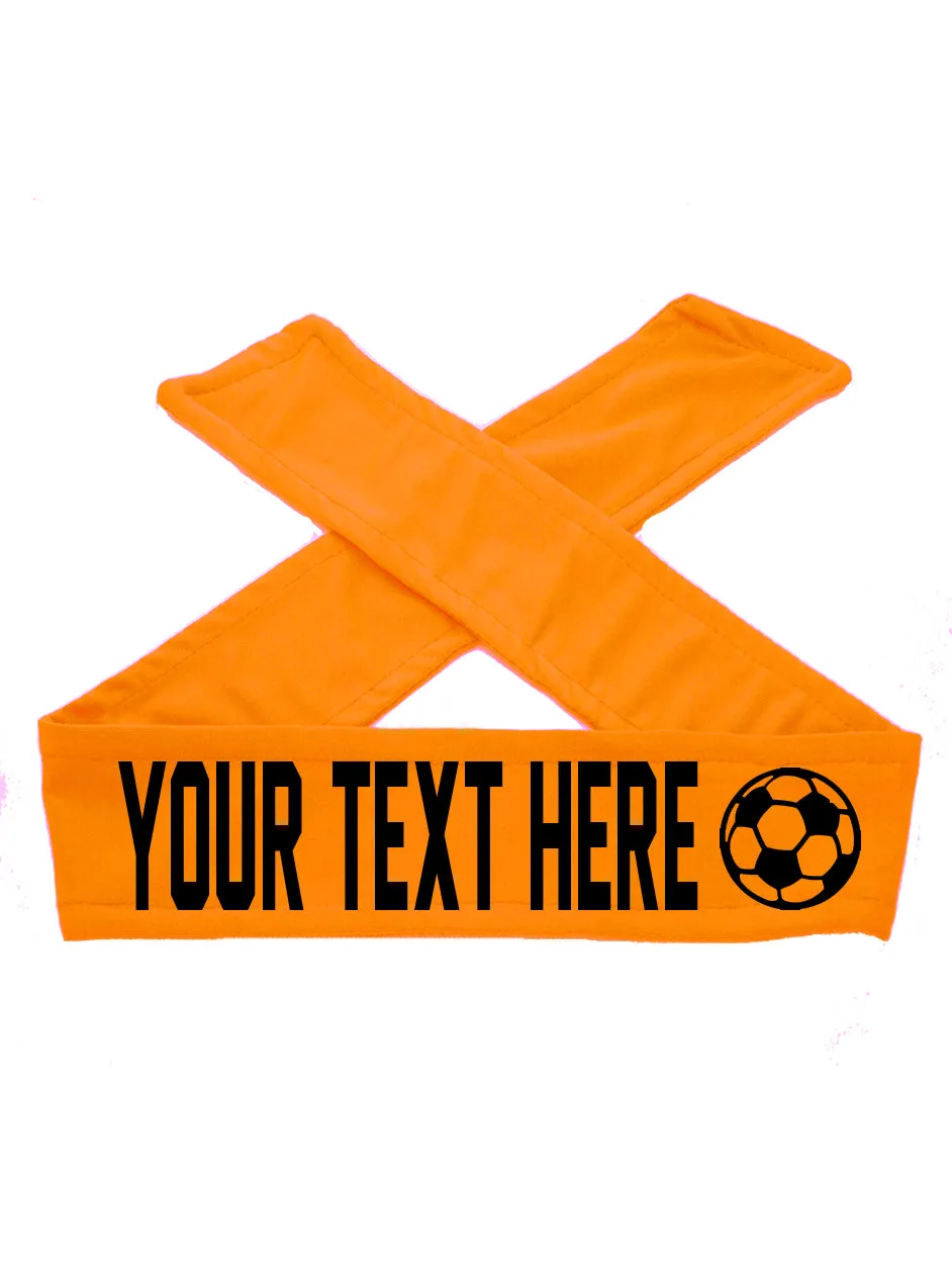 Custom Personalized Soccer TIE Headband - Flat (Non Sparkle) Letters!
