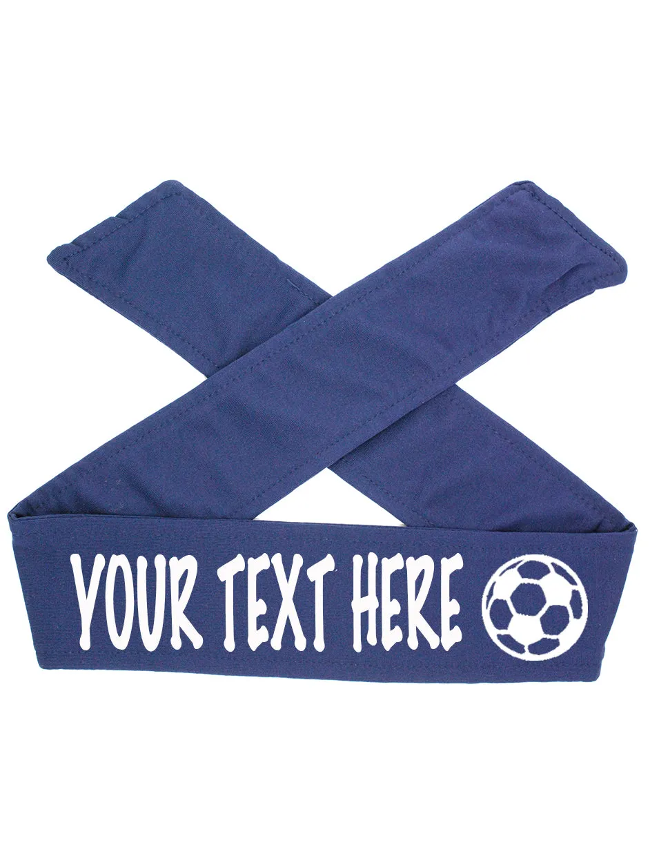 Custom Personalized Soccer TIE Headband - Flat (Non Sparkle) Letters!