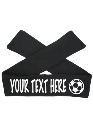 Custom Personalized Soccer TIE Headband - Flat (Non Sparkle) Letters!