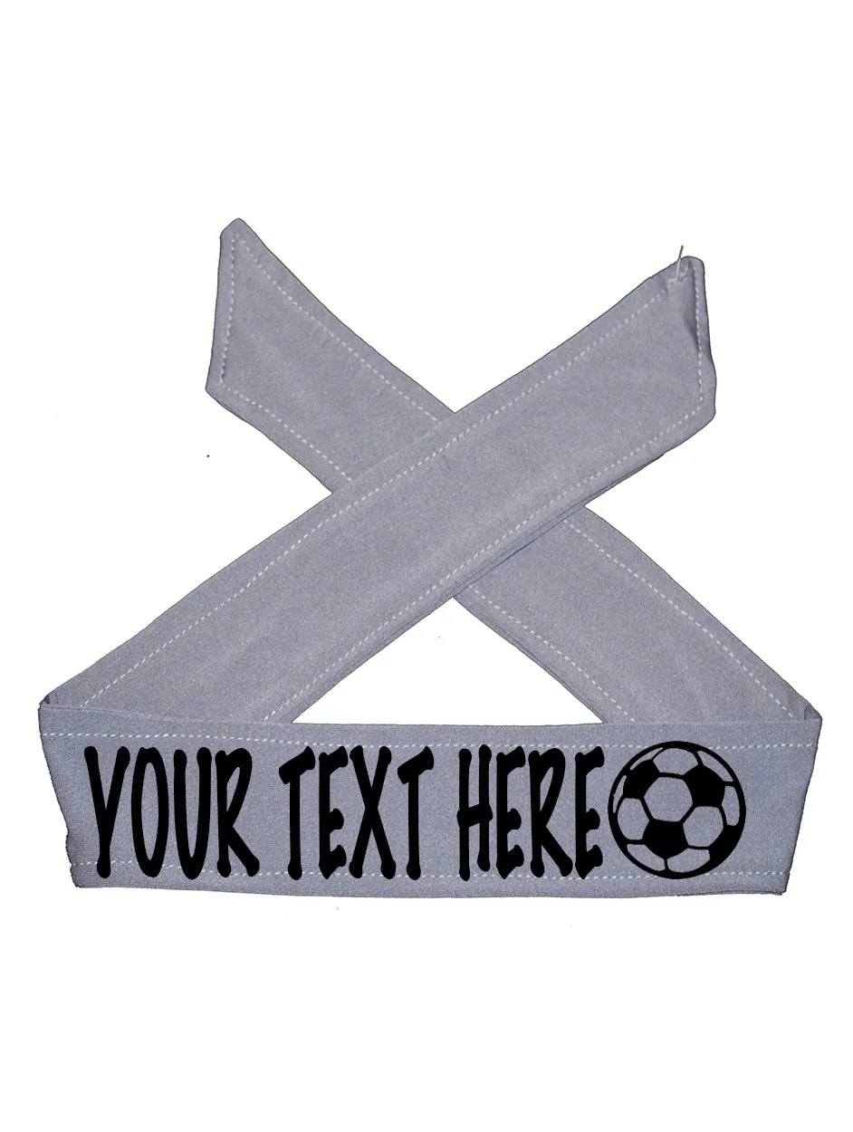 Custom Personalized Soccer TIE Headband - Flat (Non Sparkle) Letters!