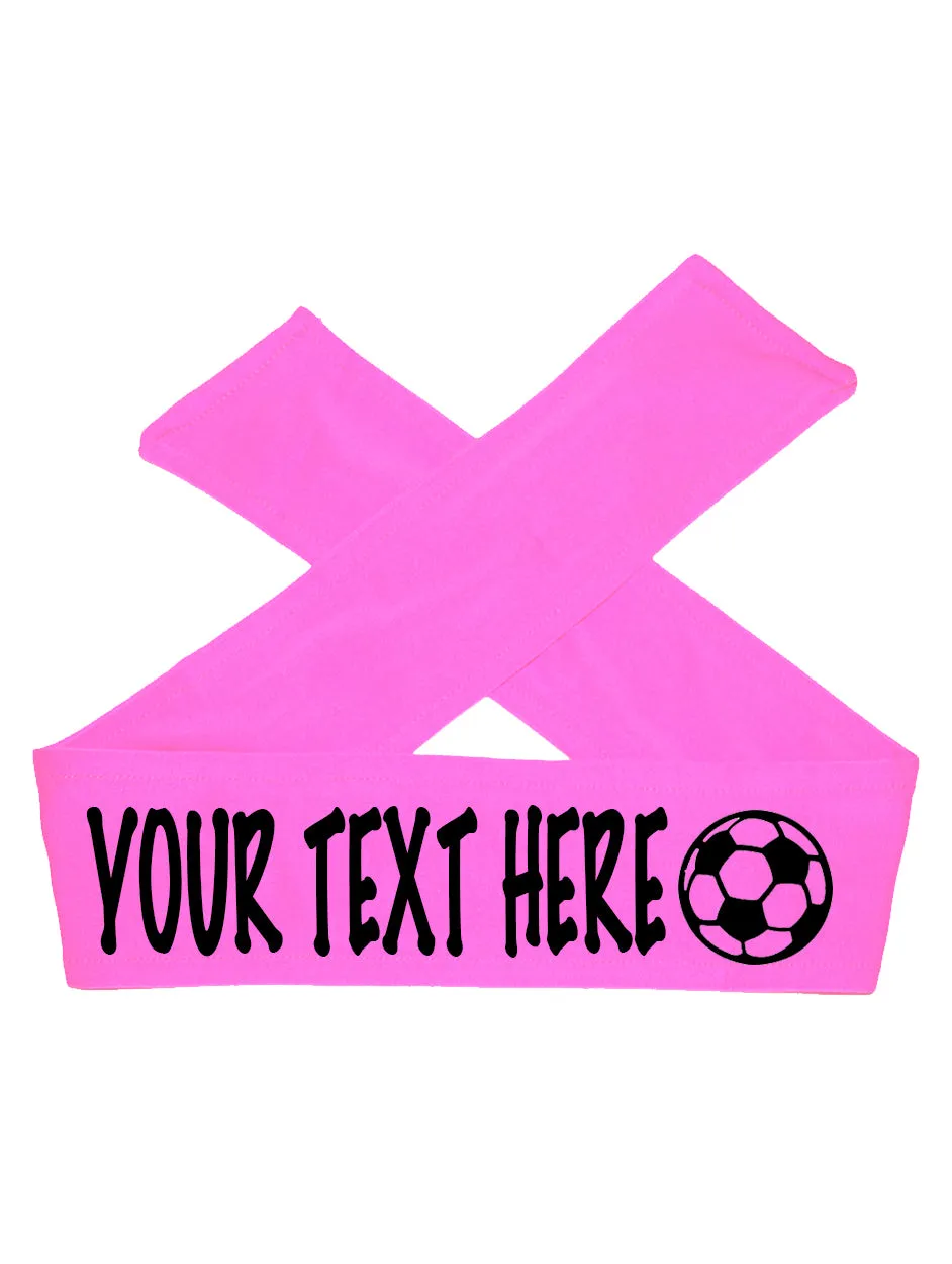 Custom Personalized Soccer TIE Headband - Flat (Non Sparkle) Letters!