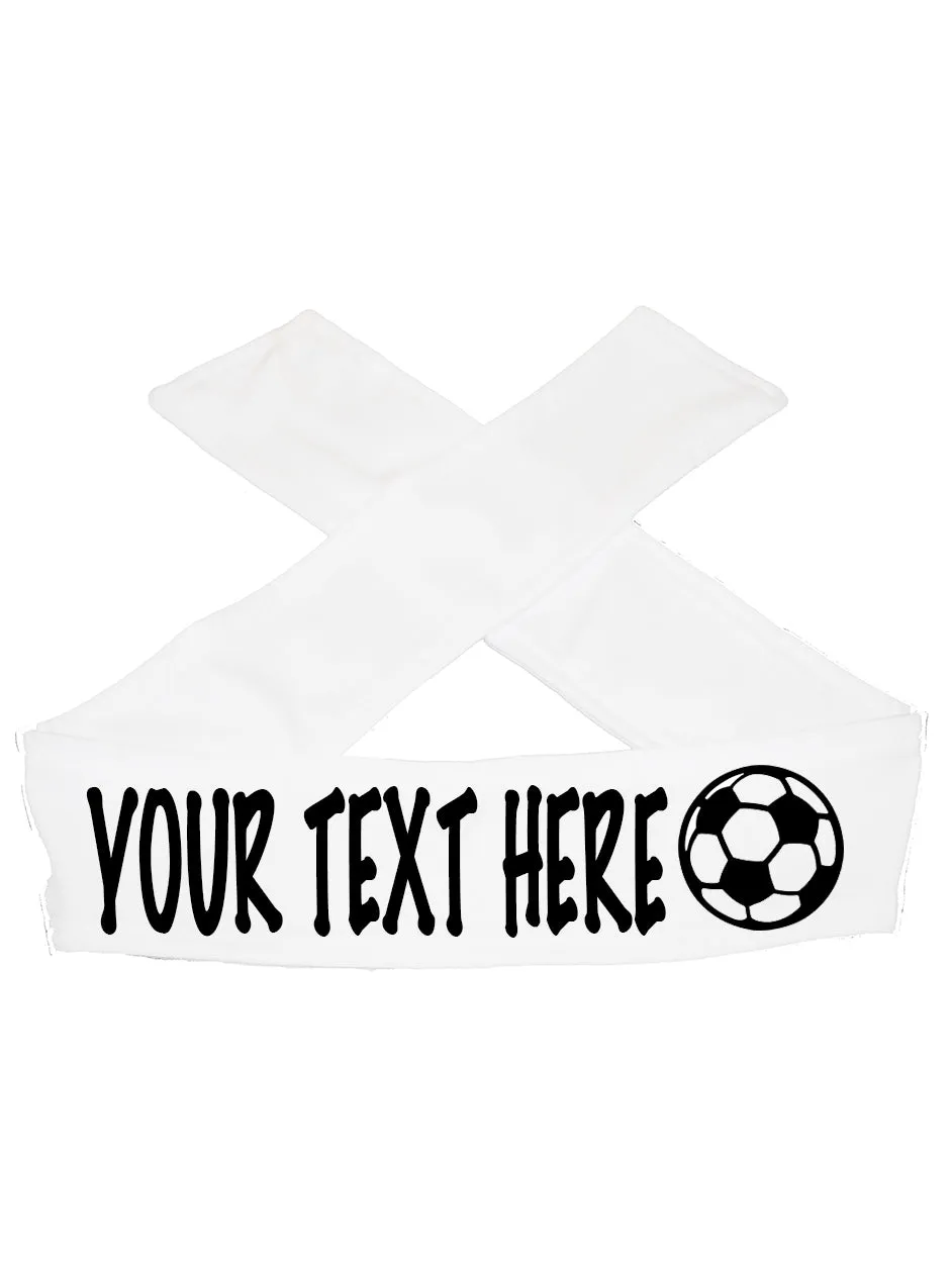 Custom Personalized Soccer TIE Headband - Flat (Non Sparkle) Letters!