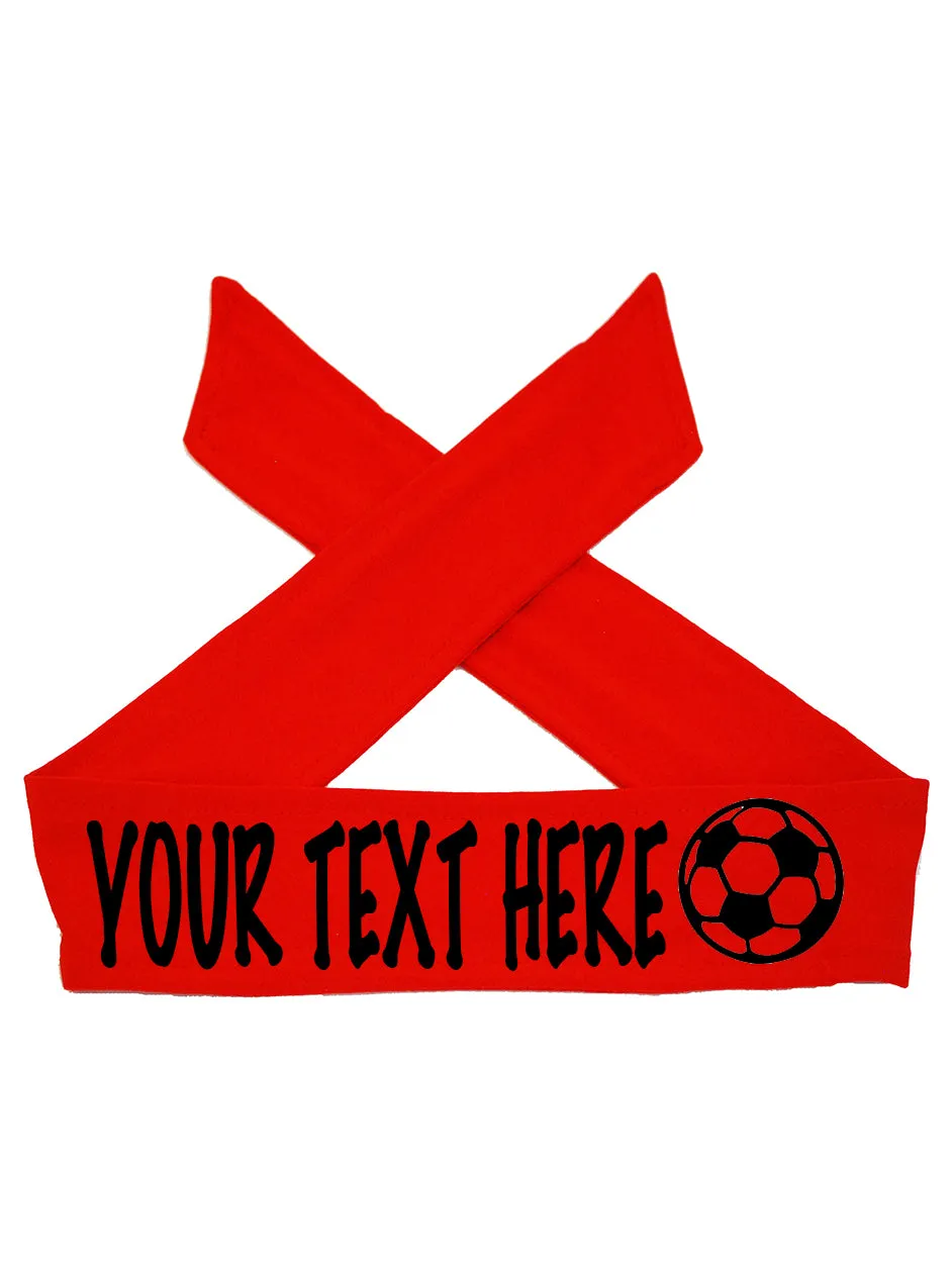 Custom Personalized Soccer TIE Headband - Flat (Non Sparkle) Letters!