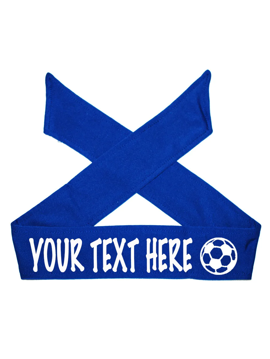 Custom Personalized Soccer TIE Headband - Flat (Non Sparkle) Letters!