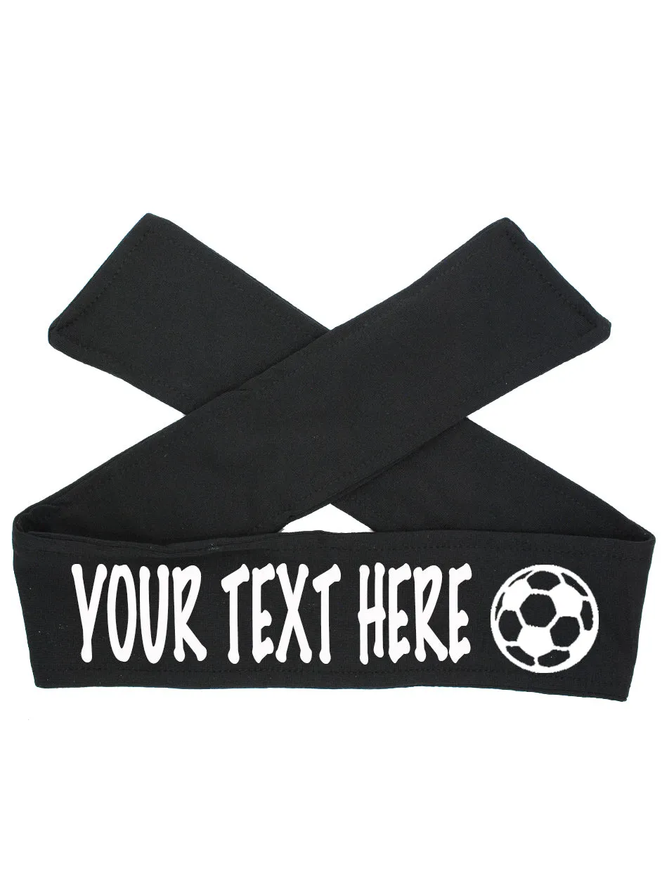 Custom Personalized Soccer TIE Headband - Flat (Non Sparkle) Letters!