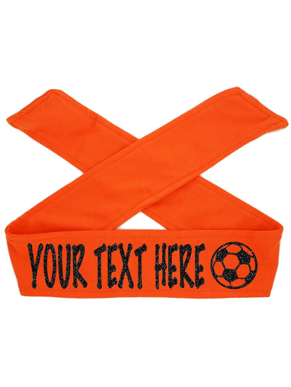 Custom Personalized Soccer TIE Headband - Sparkle Letters!