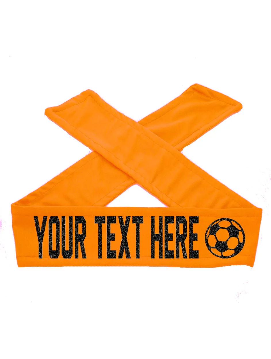 Custom Personalized Soccer TIE Headband - Sparkle Letters!
