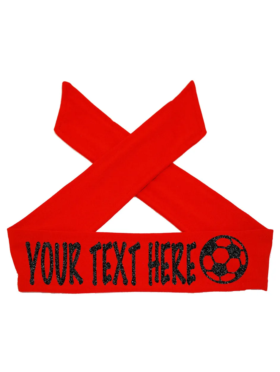 Custom Personalized Soccer TIE Headband - Sparkle Letters!