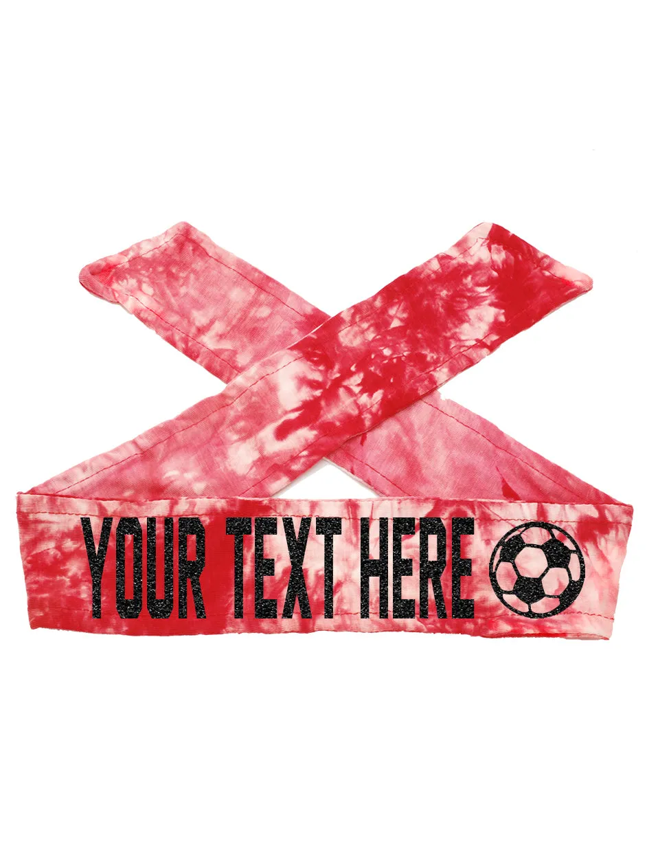 Custom Personalized Soccer TIE Headband - Sparkle Letters!