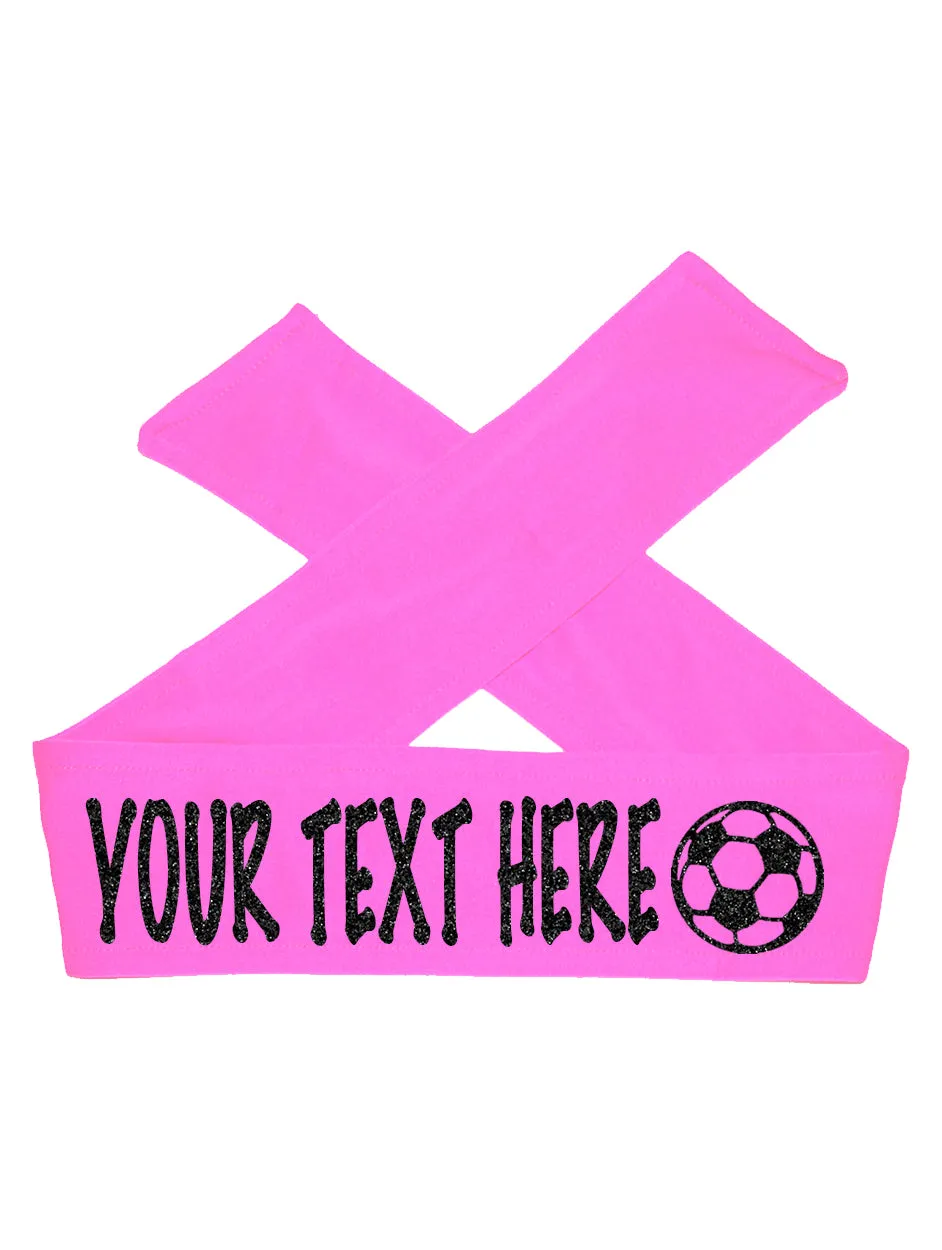 Custom Personalized Soccer TIE Headband - Sparkle Letters!