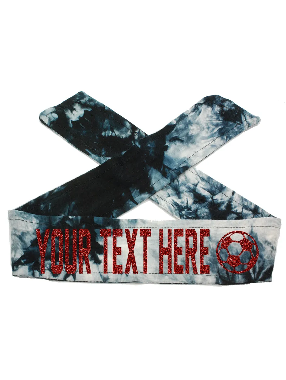 Custom Personalized Soccer TIE Headband - Sparkle Letters!
