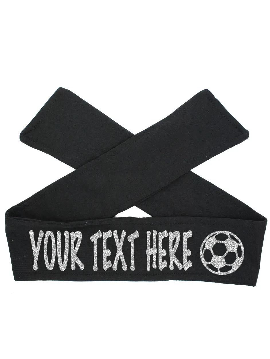 Custom Personalized Soccer TIE Headband - Sparkle Letters!