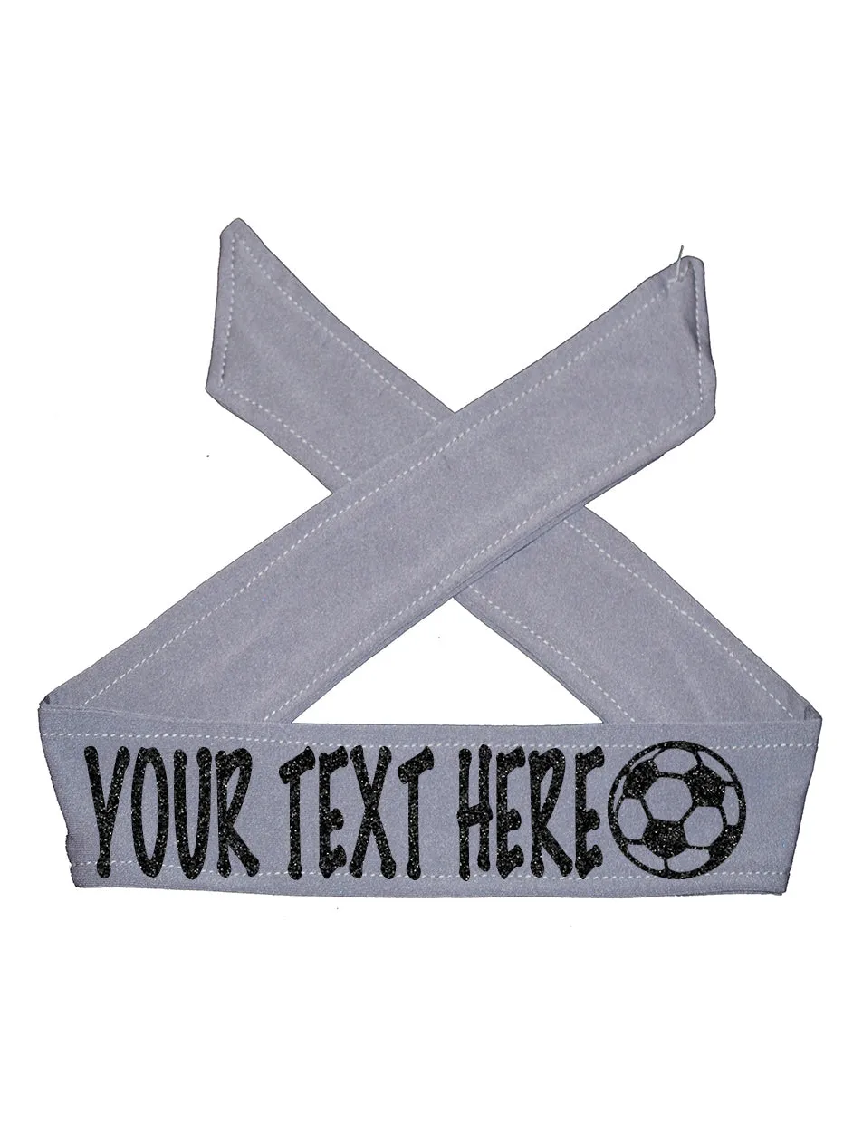 Custom Personalized Soccer TIE Headband - Sparkle Letters!