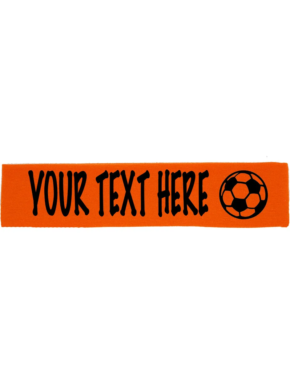 Custom SOCCER Cotton Headband - Flat (Non Sparkle) Letters!