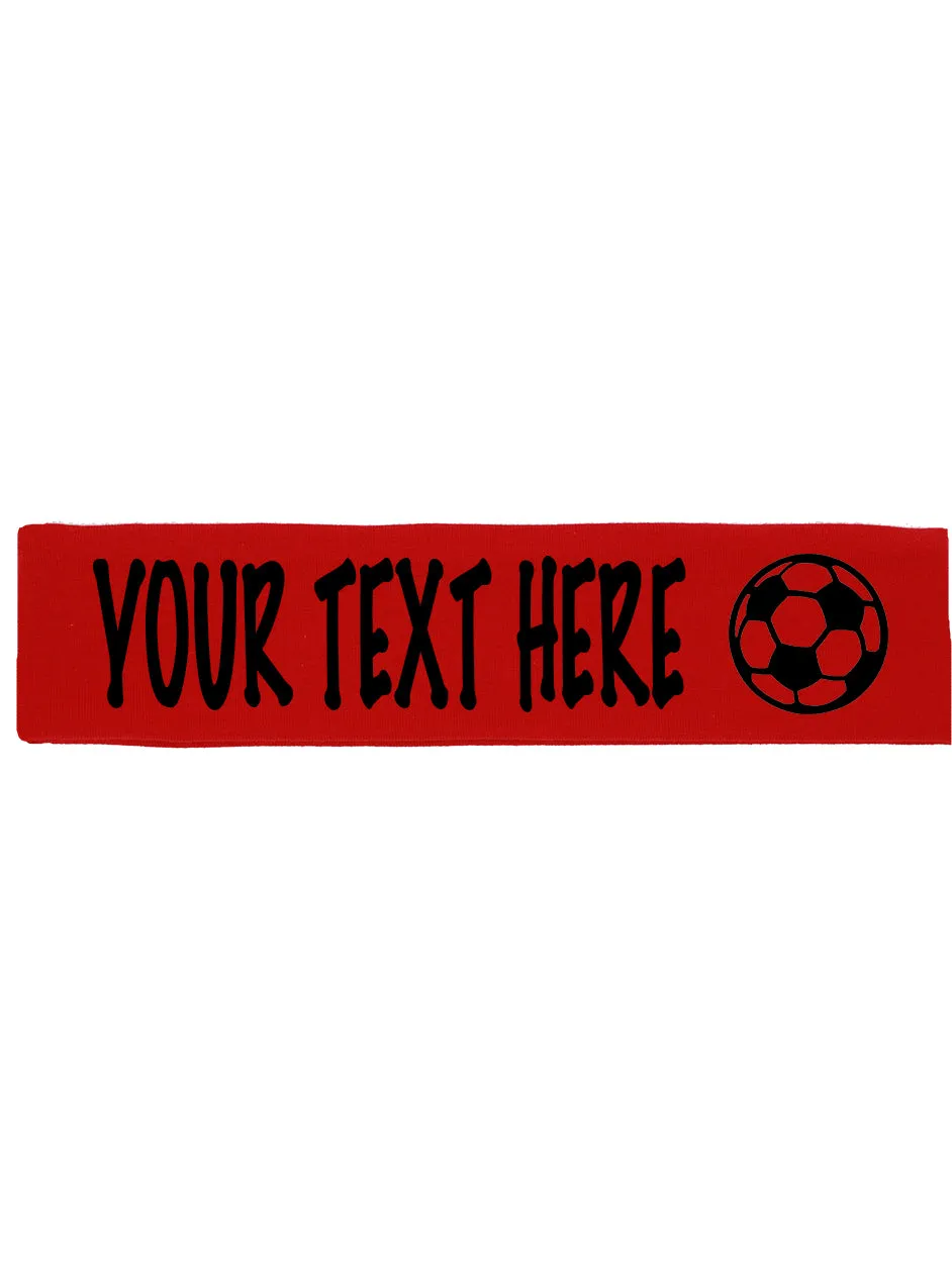 Custom SOCCER Cotton Headband - Flat (Non Sparkle) Letters!
