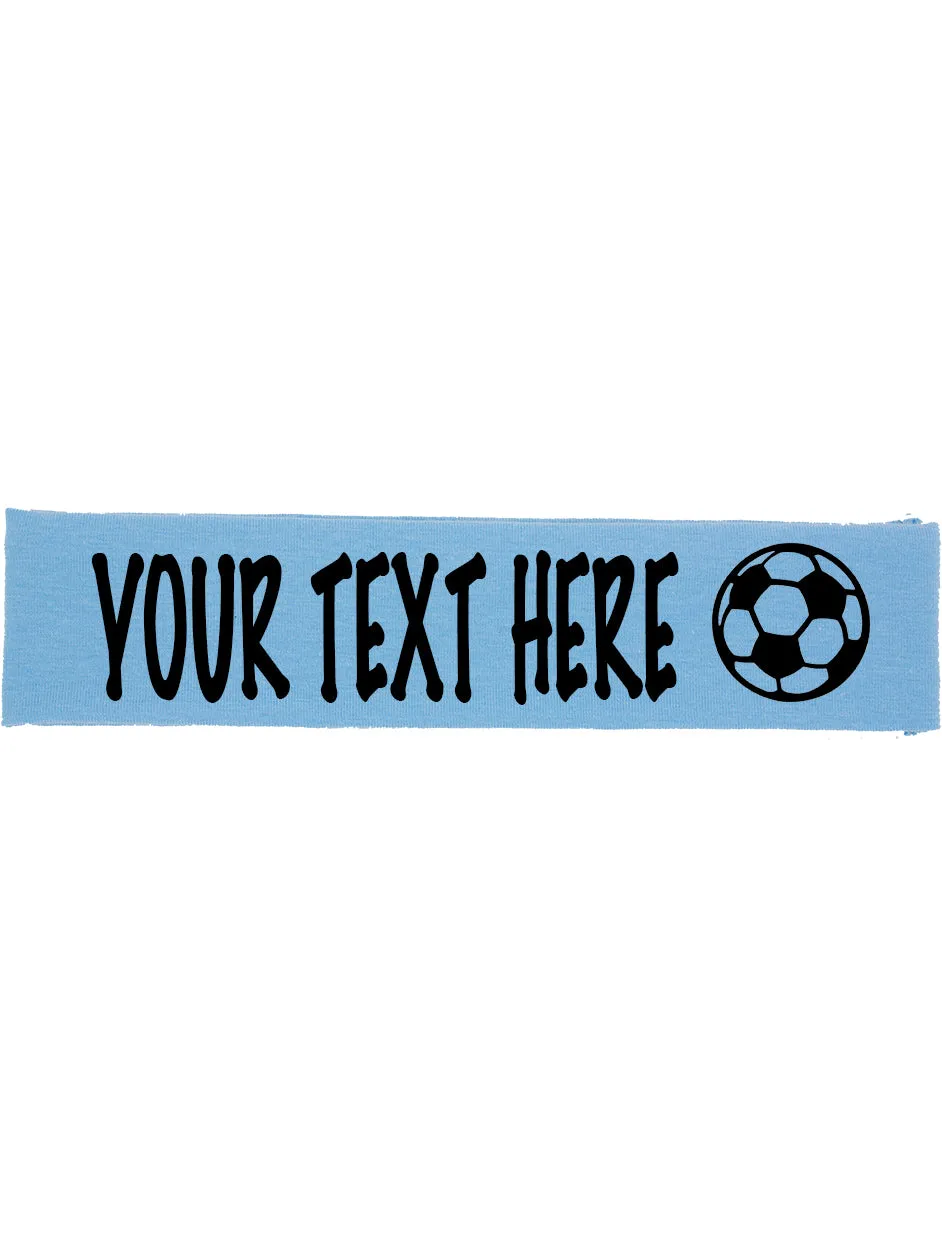 Custom SOCCER Cotton Headband - Flat (Non Sparkle) Letters!