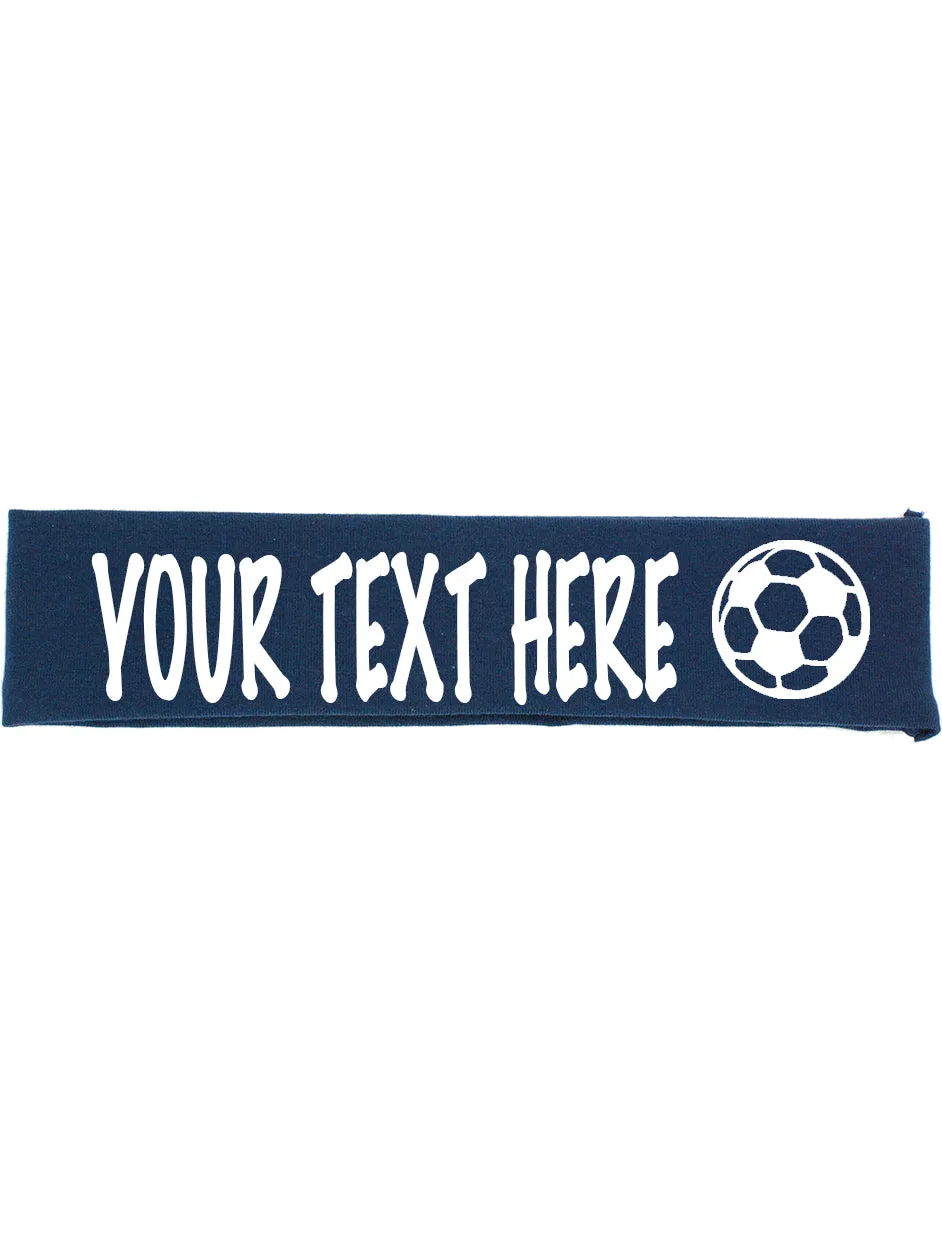 Custom SOCCER Cotton Headband - Flat (Non Sparkle) Letters!