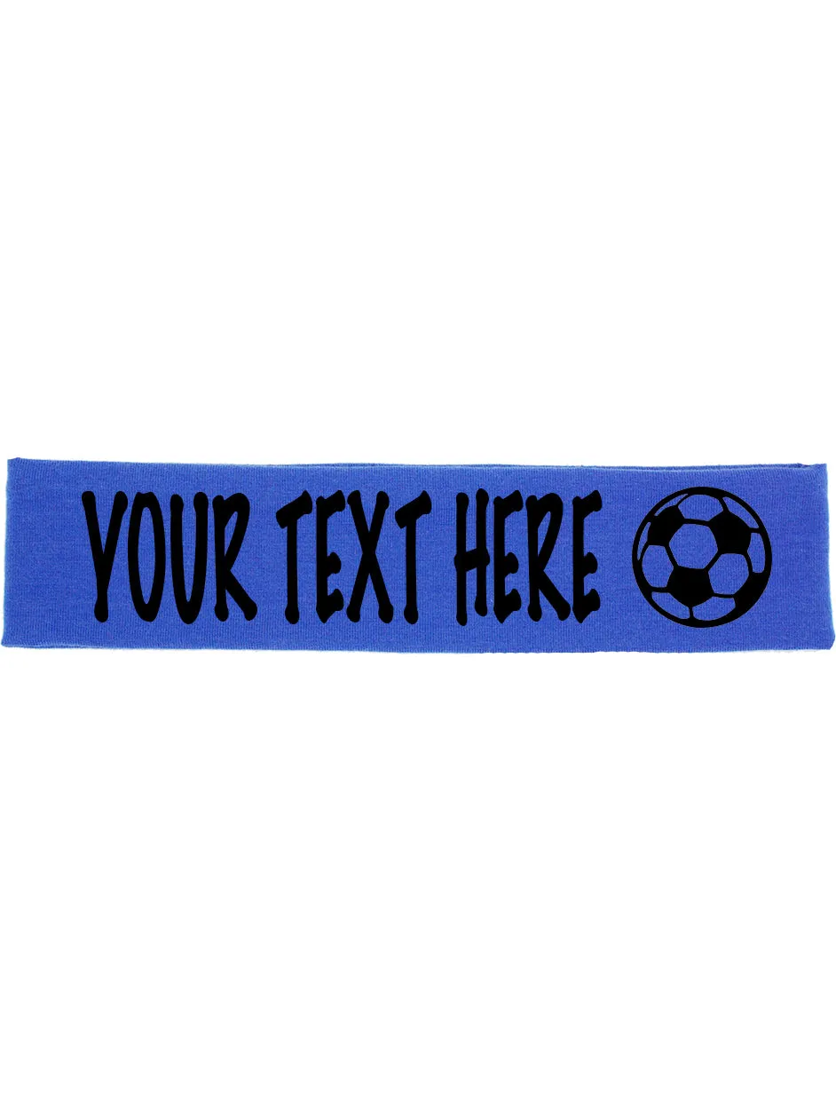 Custom SOCCER Cotton Headband - Flat (Non Sparkle) Letters!