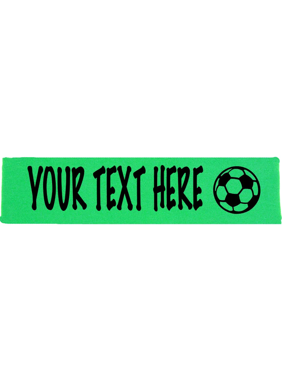 Custom SOCCER Cotton Headband - Flat (Non Sparkle) Letters!