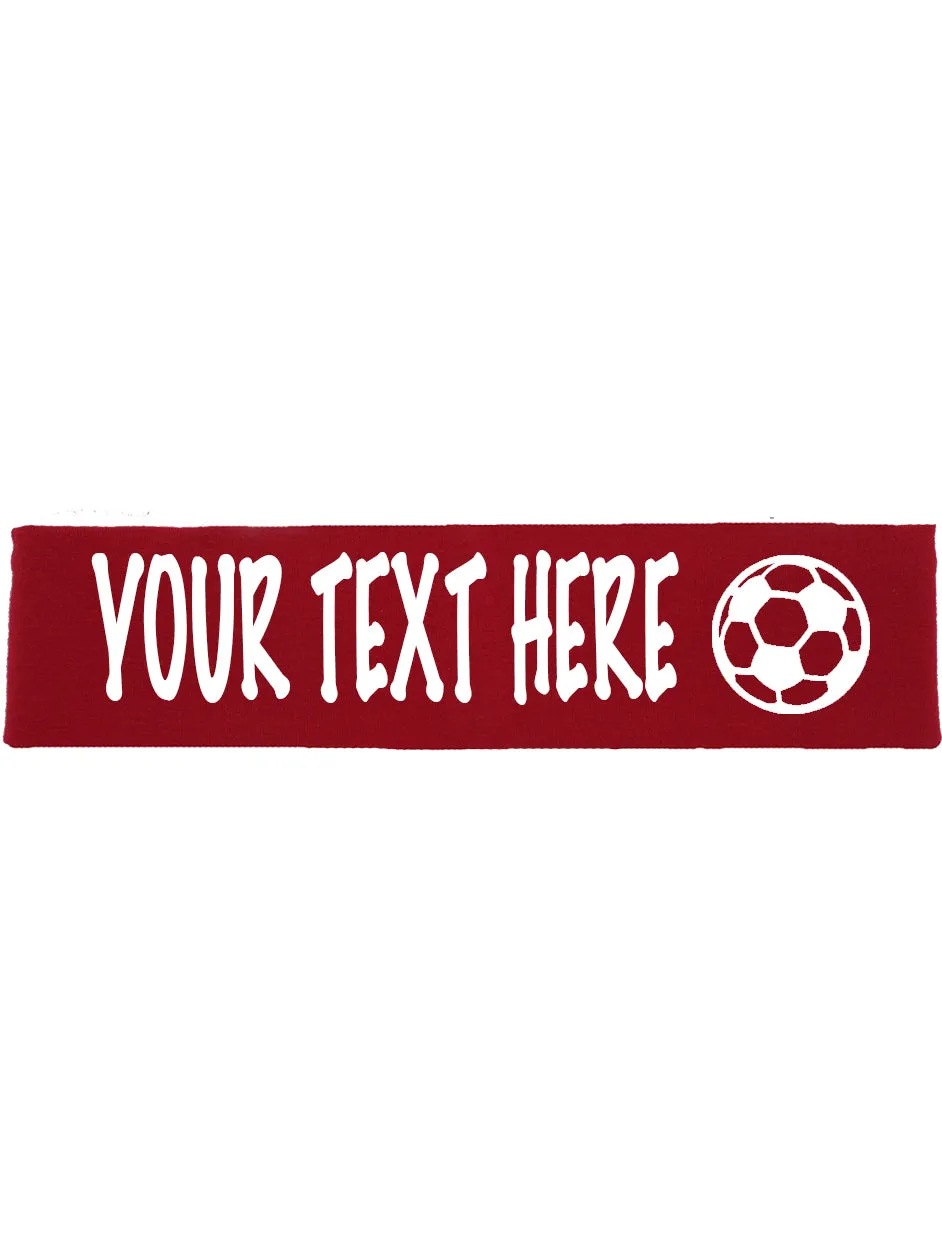 Custom SOCCER Cotton Headband - Flat (Non Sparkle) Letters!